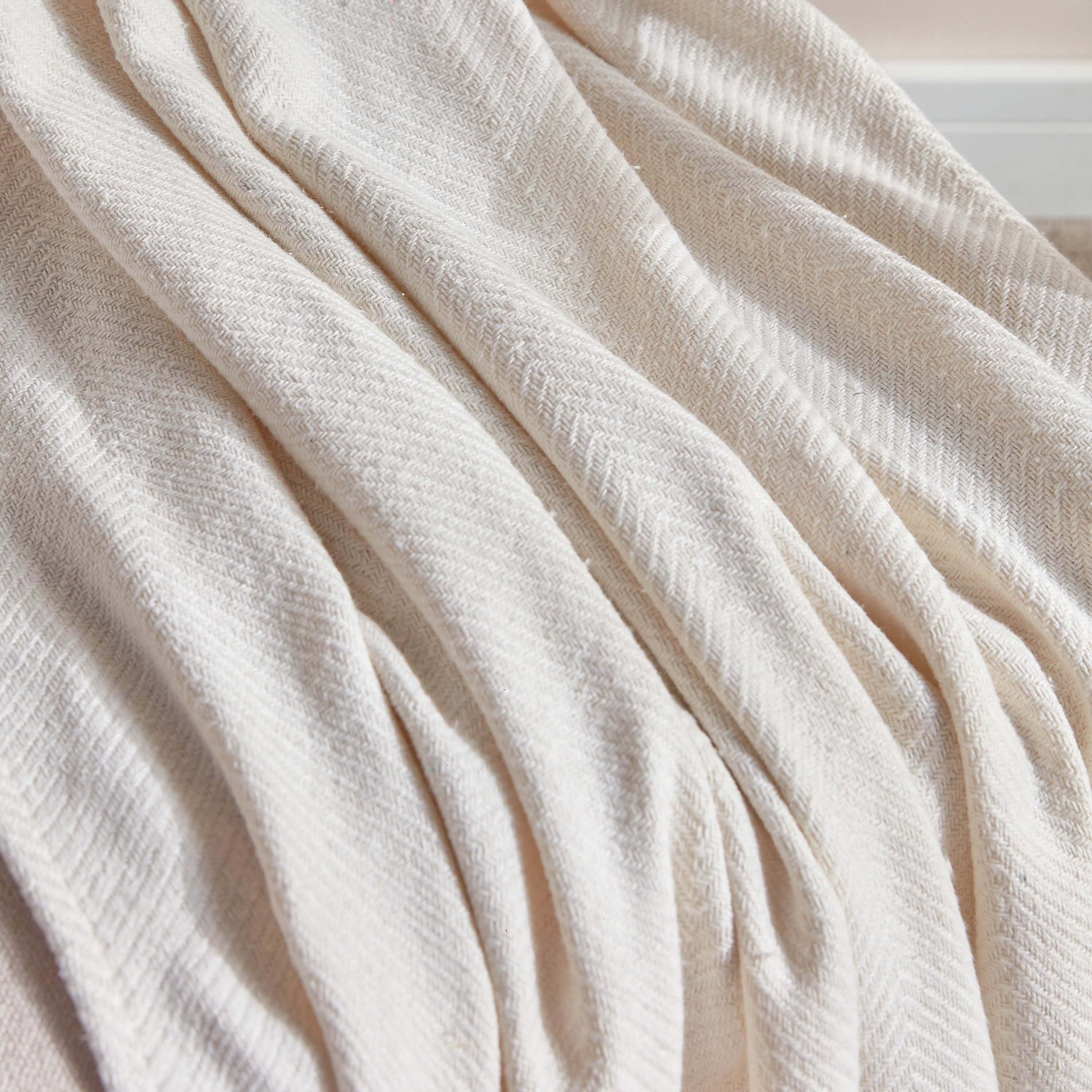 Herringbone Cotton Throw - 127x152 cm-household-cushionsandthrows-throwsandblankets-throws-image-2