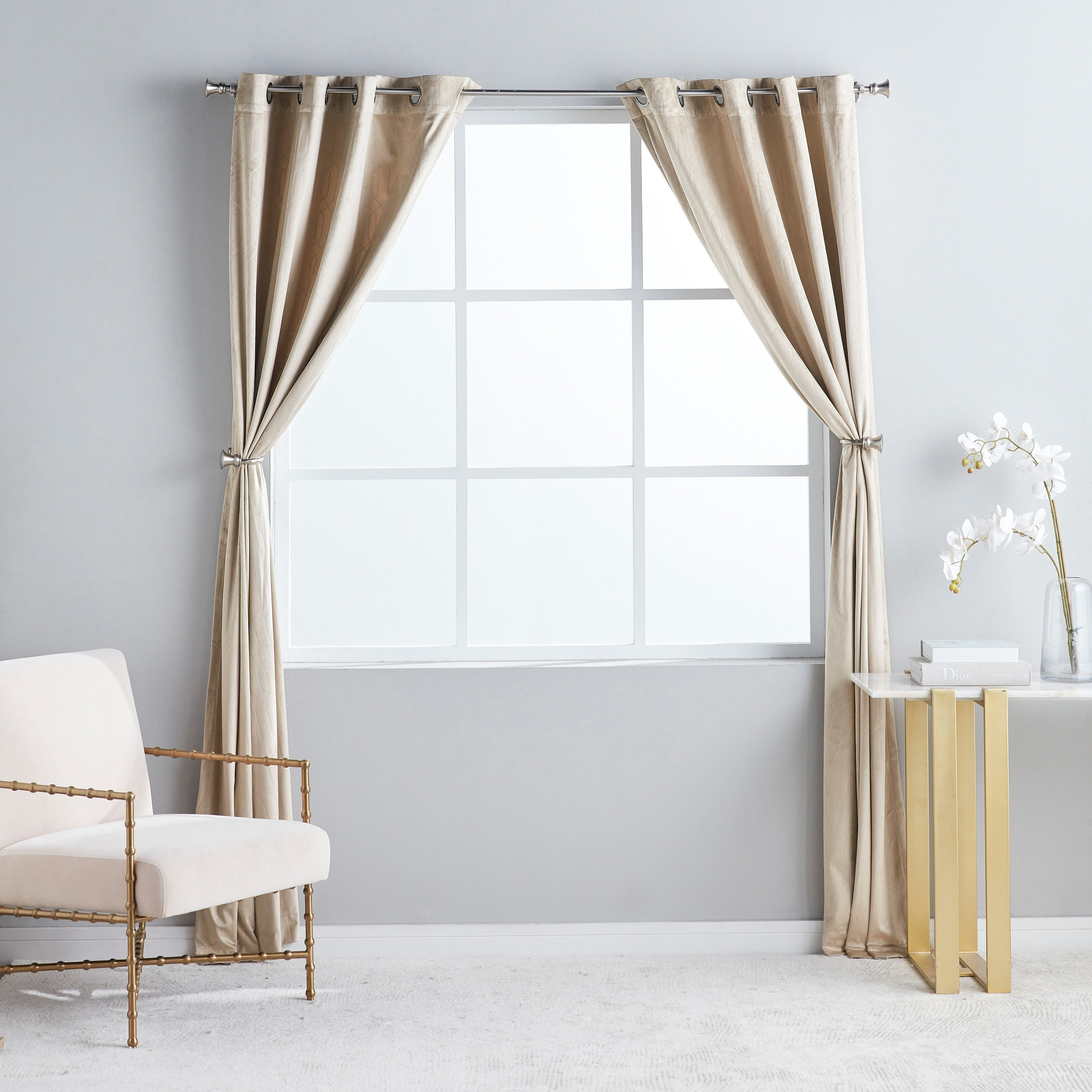 Ash 2-Piece Embossed Blackout Curtain Set - 135x240 cm-household-windows-curtains-image-6