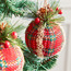 Tartan 4-Piece Hanging Bauble Set - 8 cm-household-christmas-treesandornaments-treeornaments-image-2