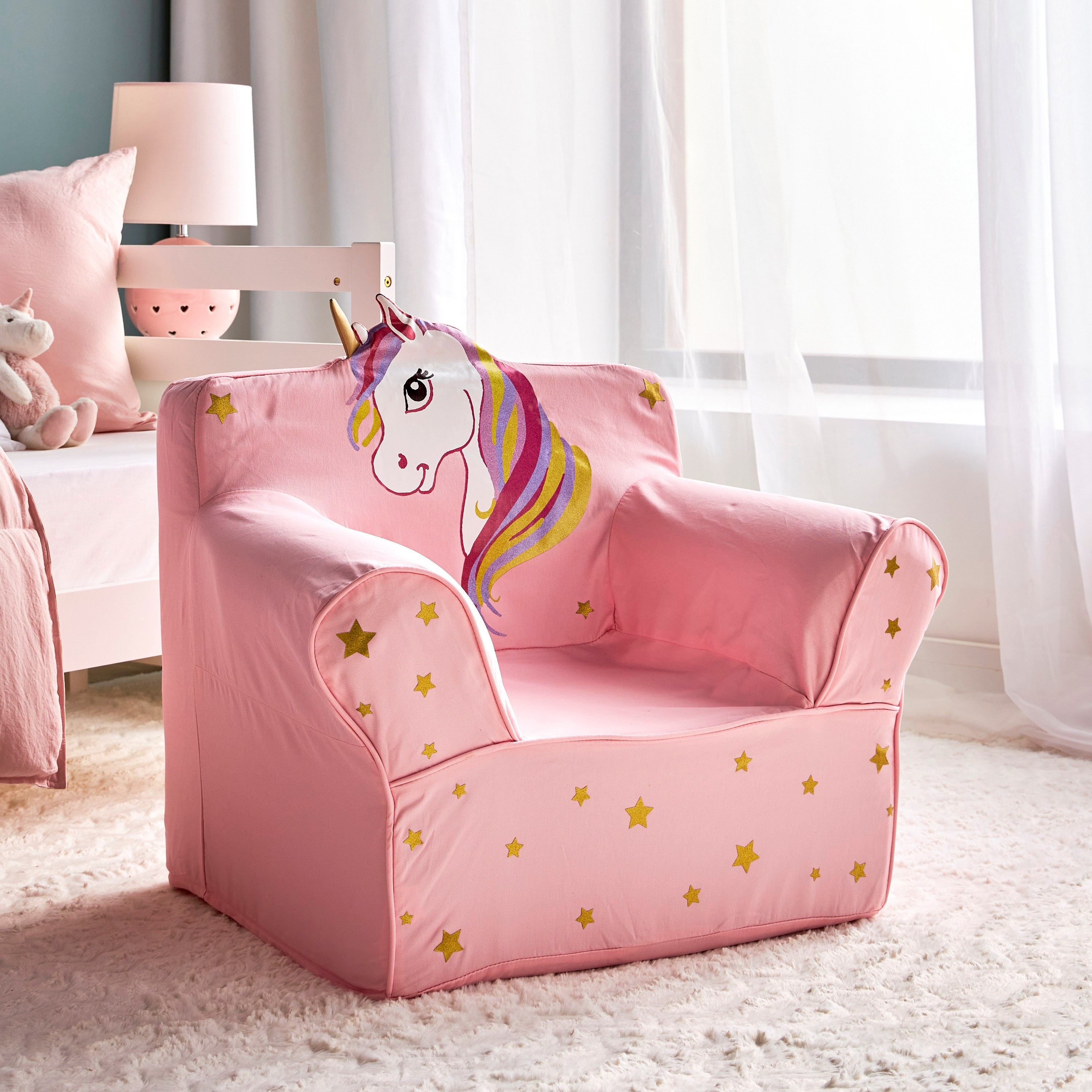 Pink discount unicorn chair