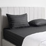 شرشف مطاطي كوين قطن ساتن بيما بعدد خيوط 525 - ساتن سترايب - 160x200 سم-household-bedding-sheetsandpillowcases-fittedsheets-image-3