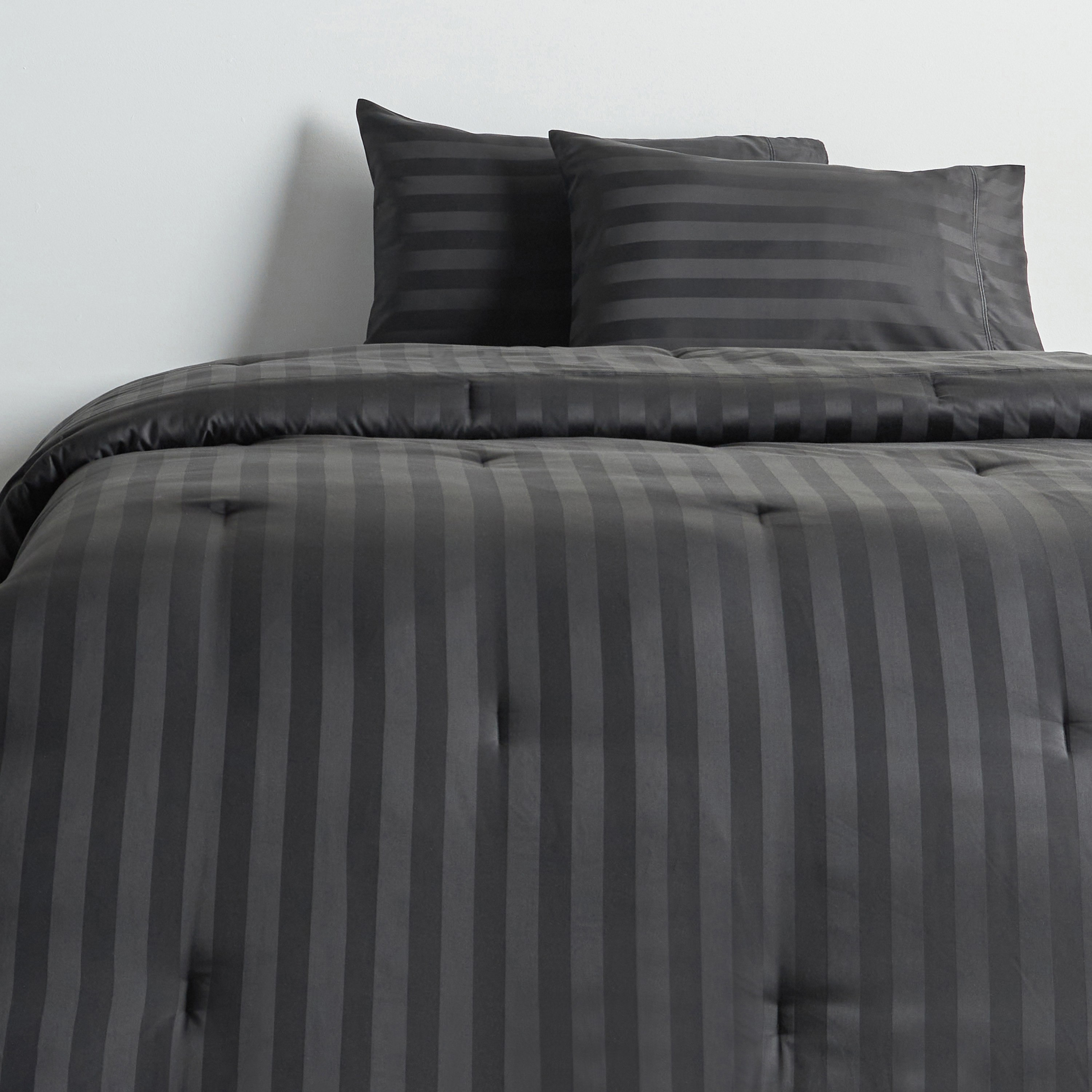 Satin Stripe Pima Cotton Sateen 525 Thread Count 3-Piece Super King Comforter Set - 250x260 cm-household-bedding-comfortersandbedspreads-comforters-image-2