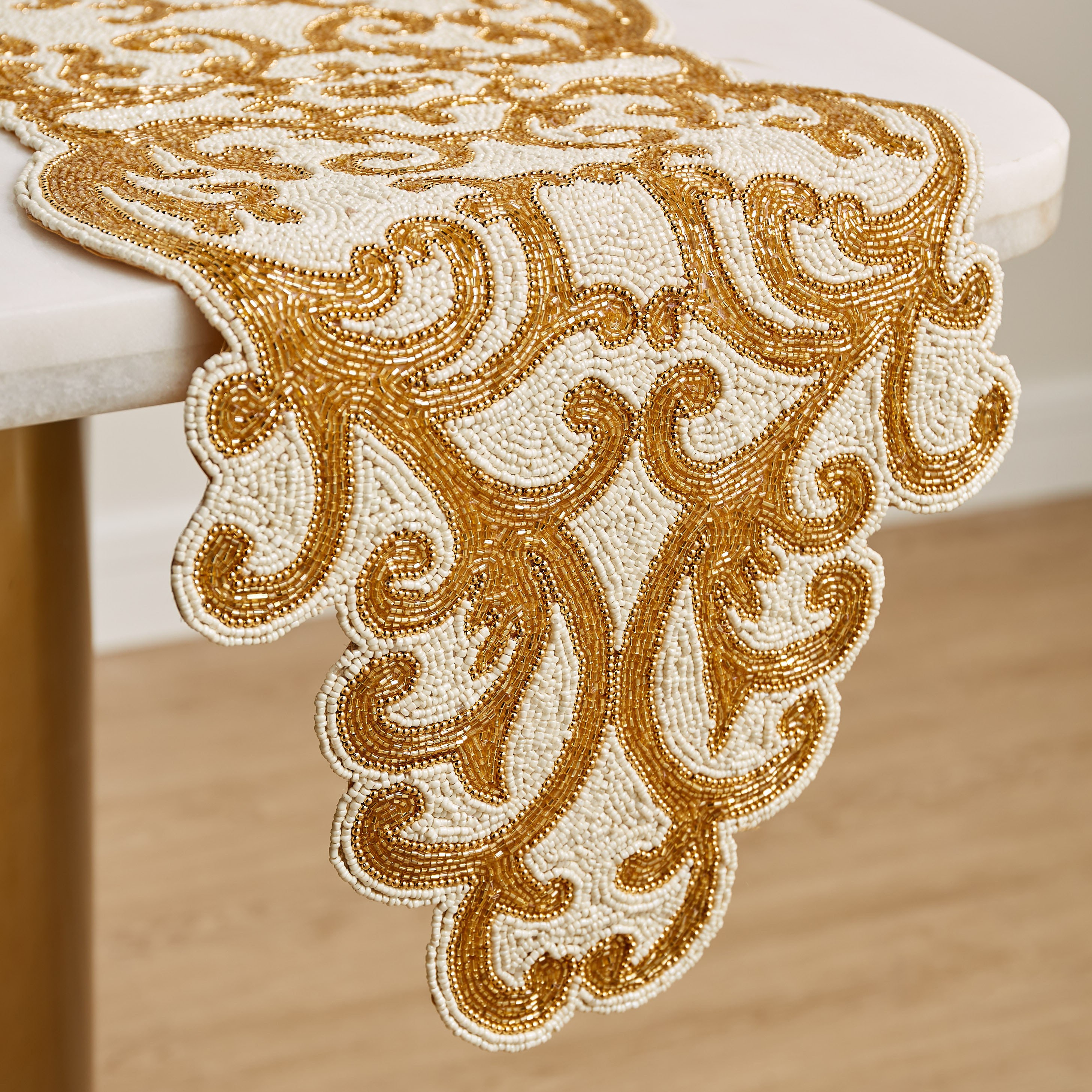 Ariana Beaded Table Runner - 91x33 cm-household-dining-tablelinen-runnersandtablecovers-image-2