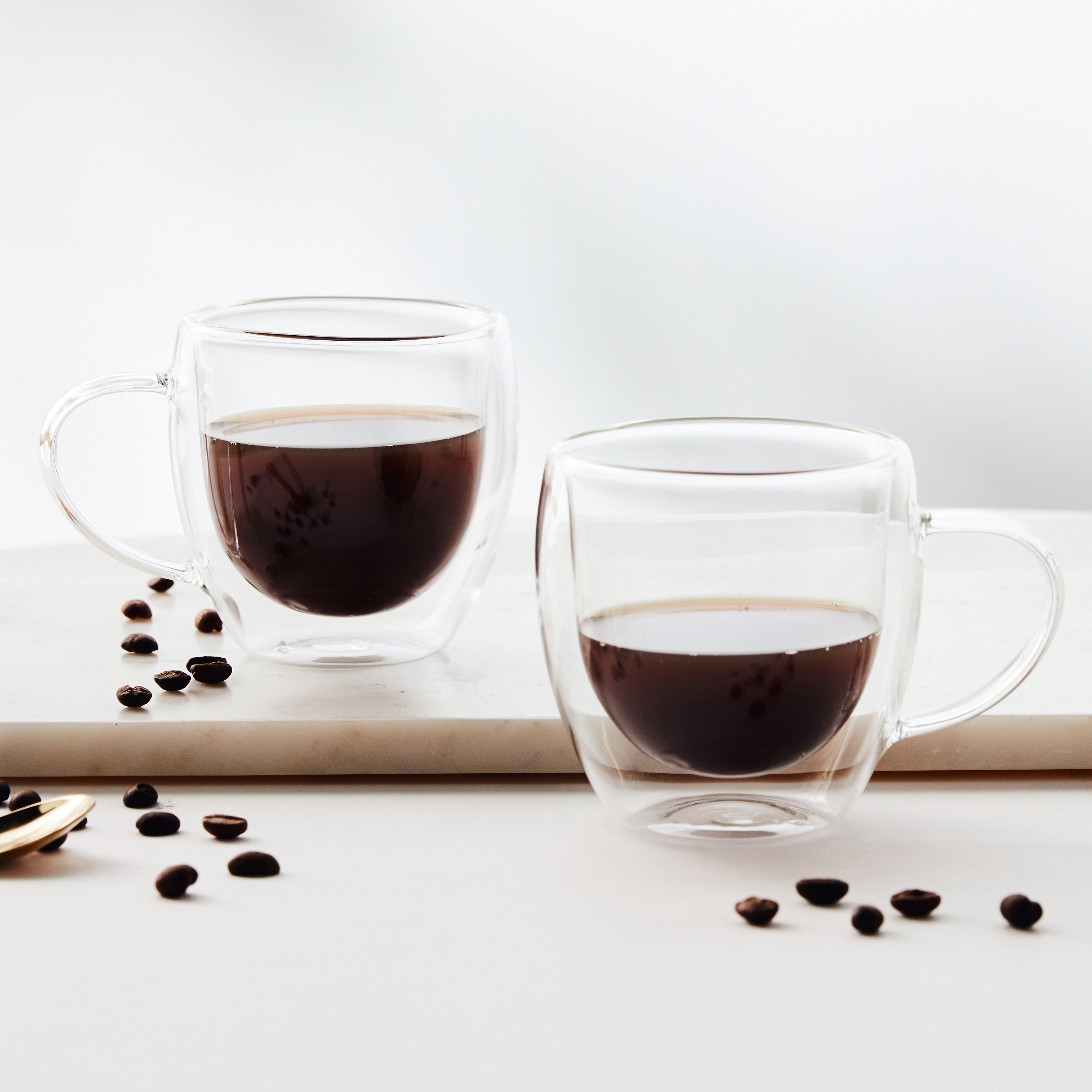 Cafe Borosilicate 2-Piece Glass Mug Set - 250 ml