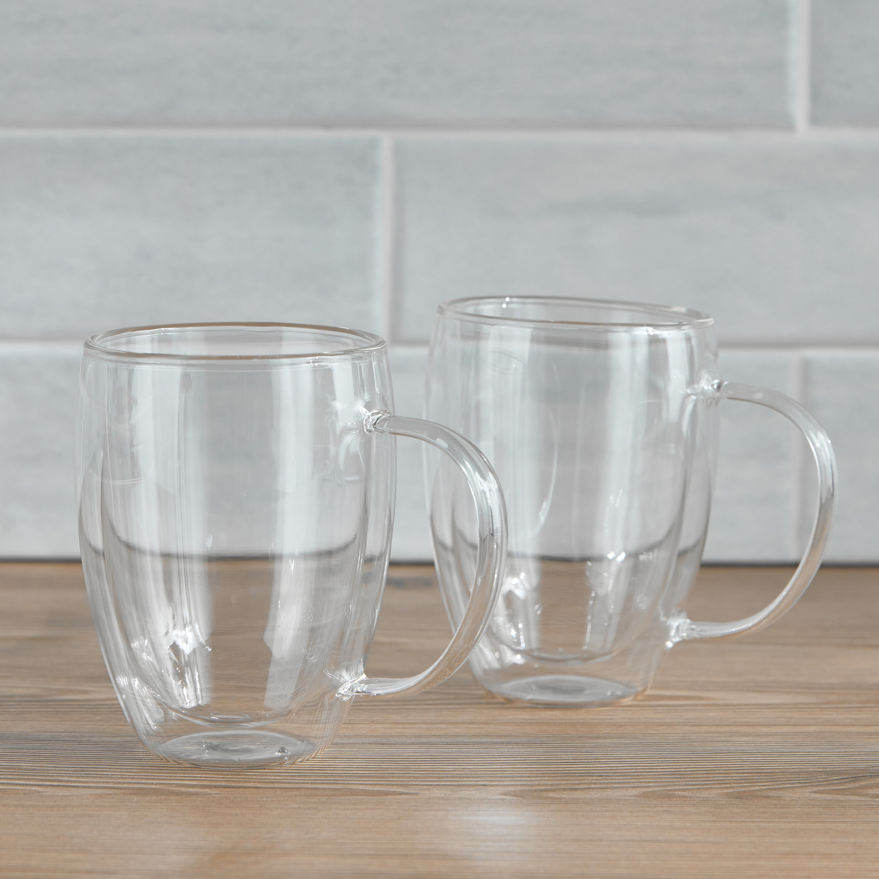 Cafe Borosilicate 2-Piece Double Wall Mug Set - 350 ml