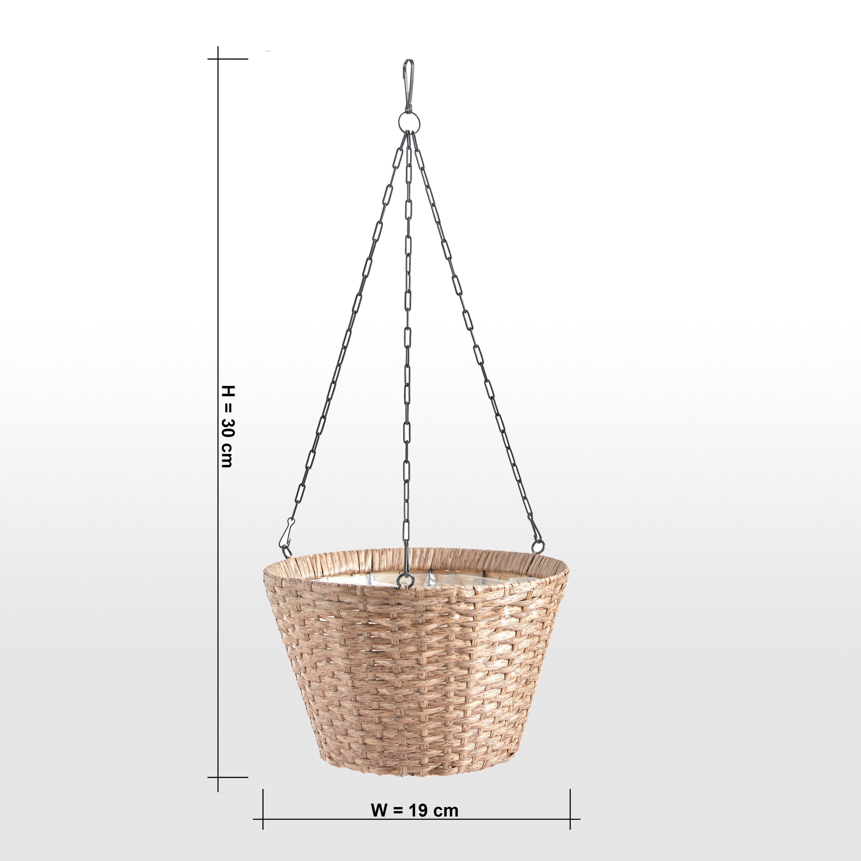 Alfresco Rattan Hanging Planter - 19 cm-household-gardenandoutdoor-potsandplanters-hangingplanters-image-4