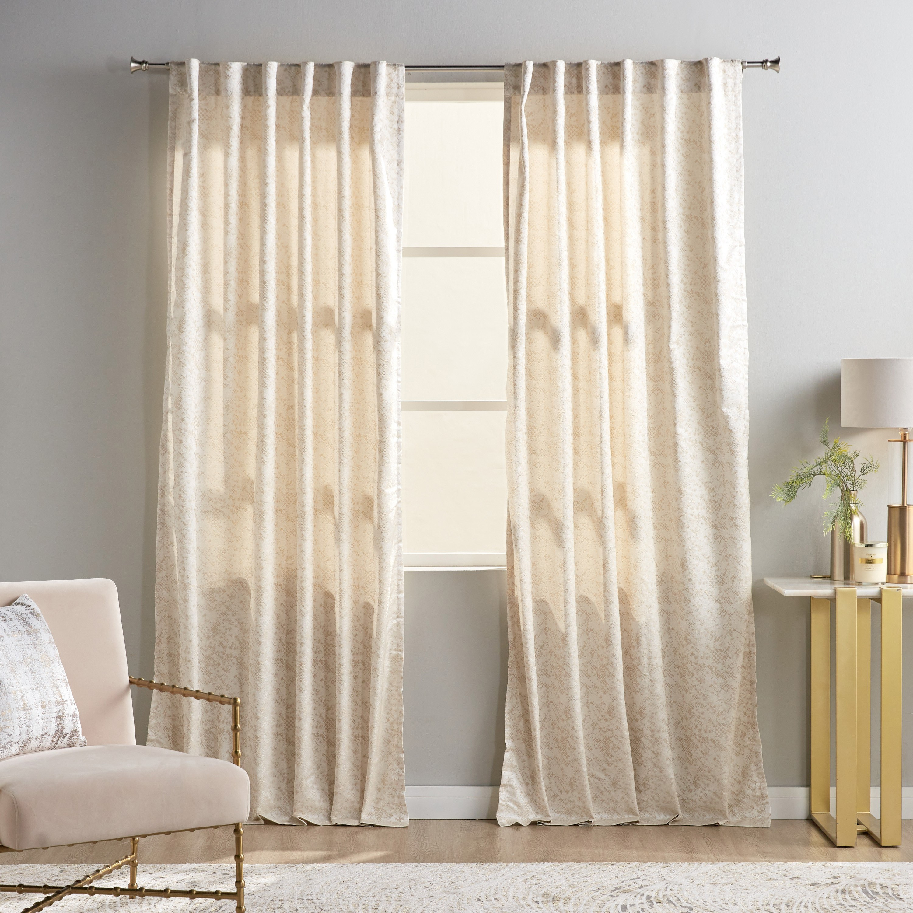 Sutton 2-Piece Unlined Curtain Set - 135x240 cm-household-windows-curtains-image-1