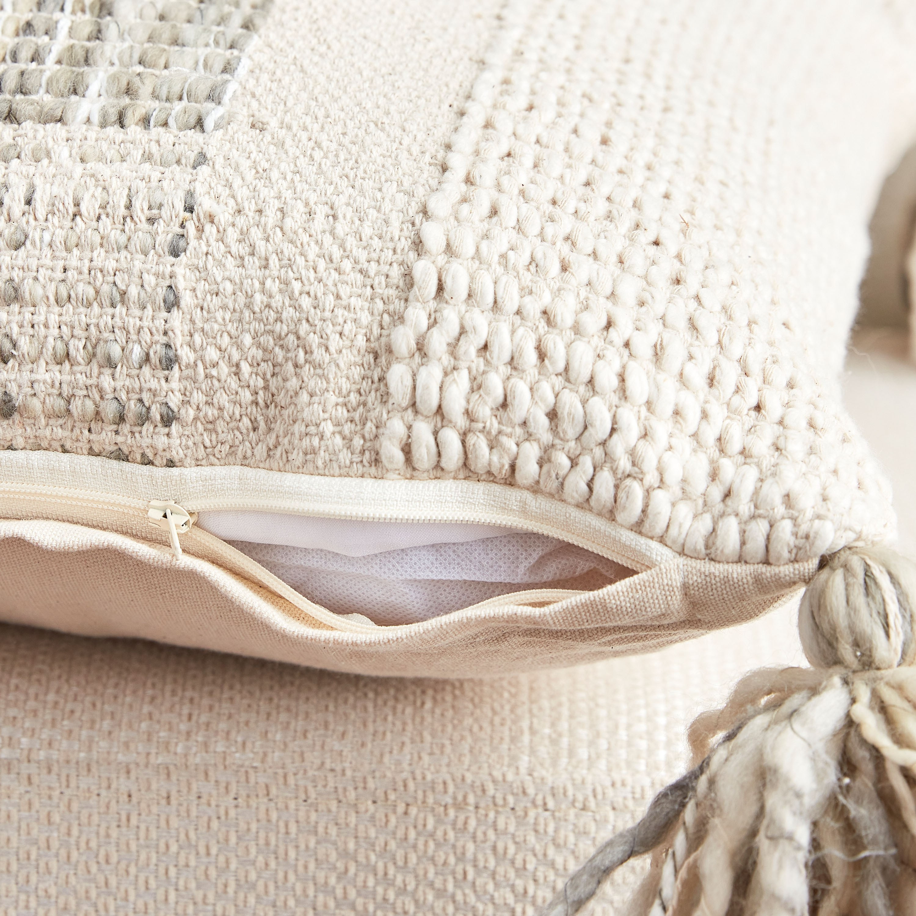 Jasper Pom Pom Filled Cushion - 50x50 cm-household-cushionsandthrows-filledcushions-decorativecushions-image-3