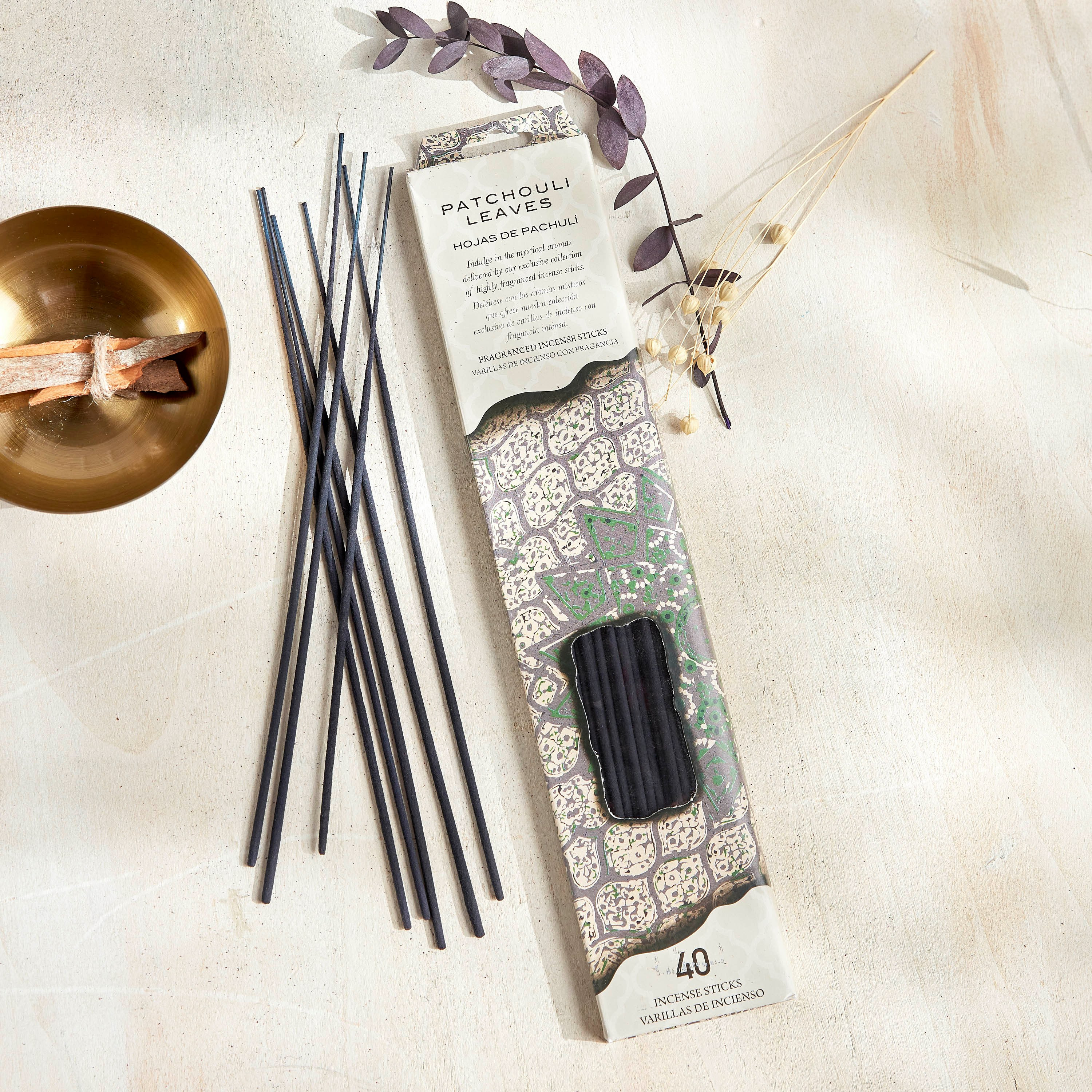 Patchouli Leaves Incense Sticks - Set of 40-household-homefragrance-potpourri-image-1