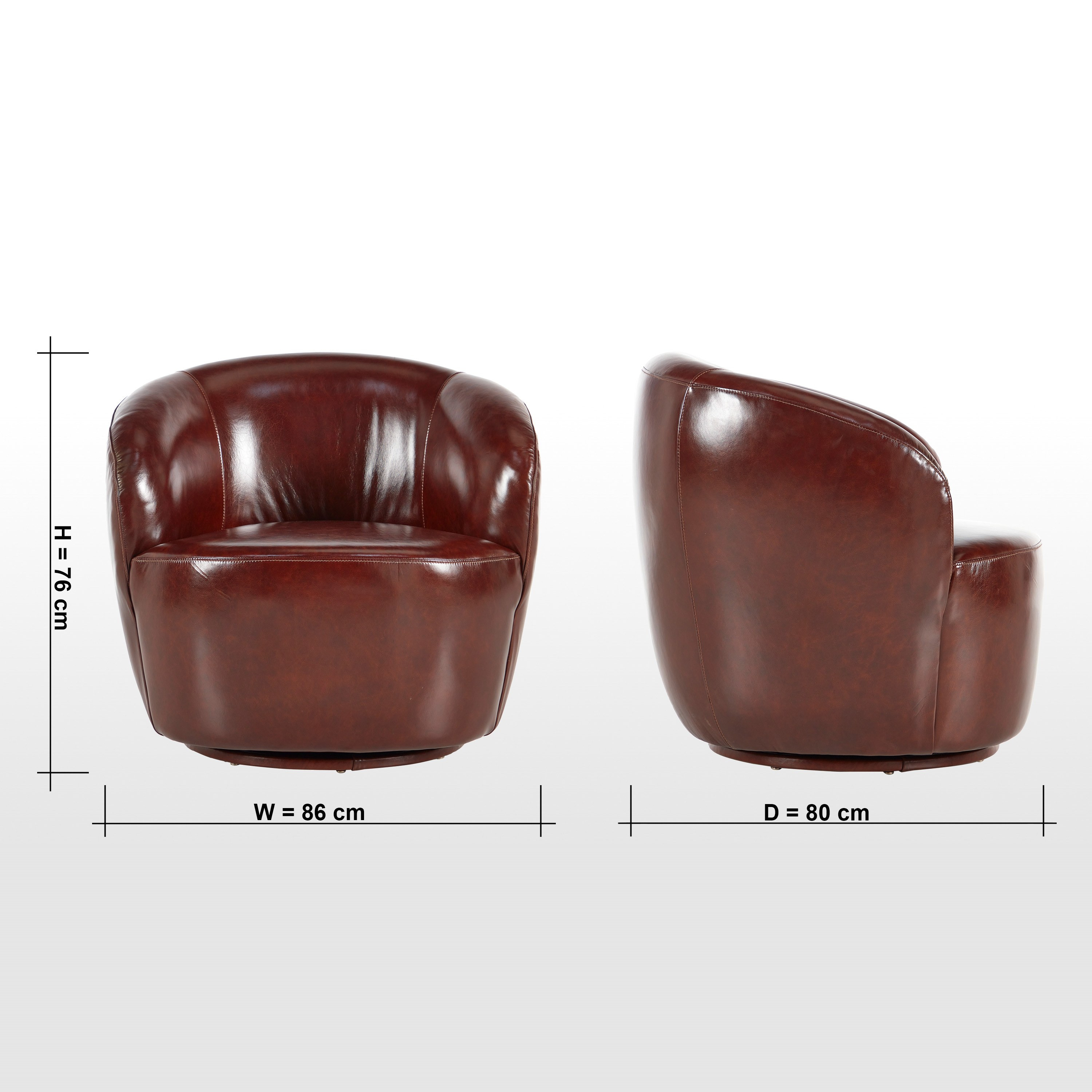 Small leather deals swivel chair