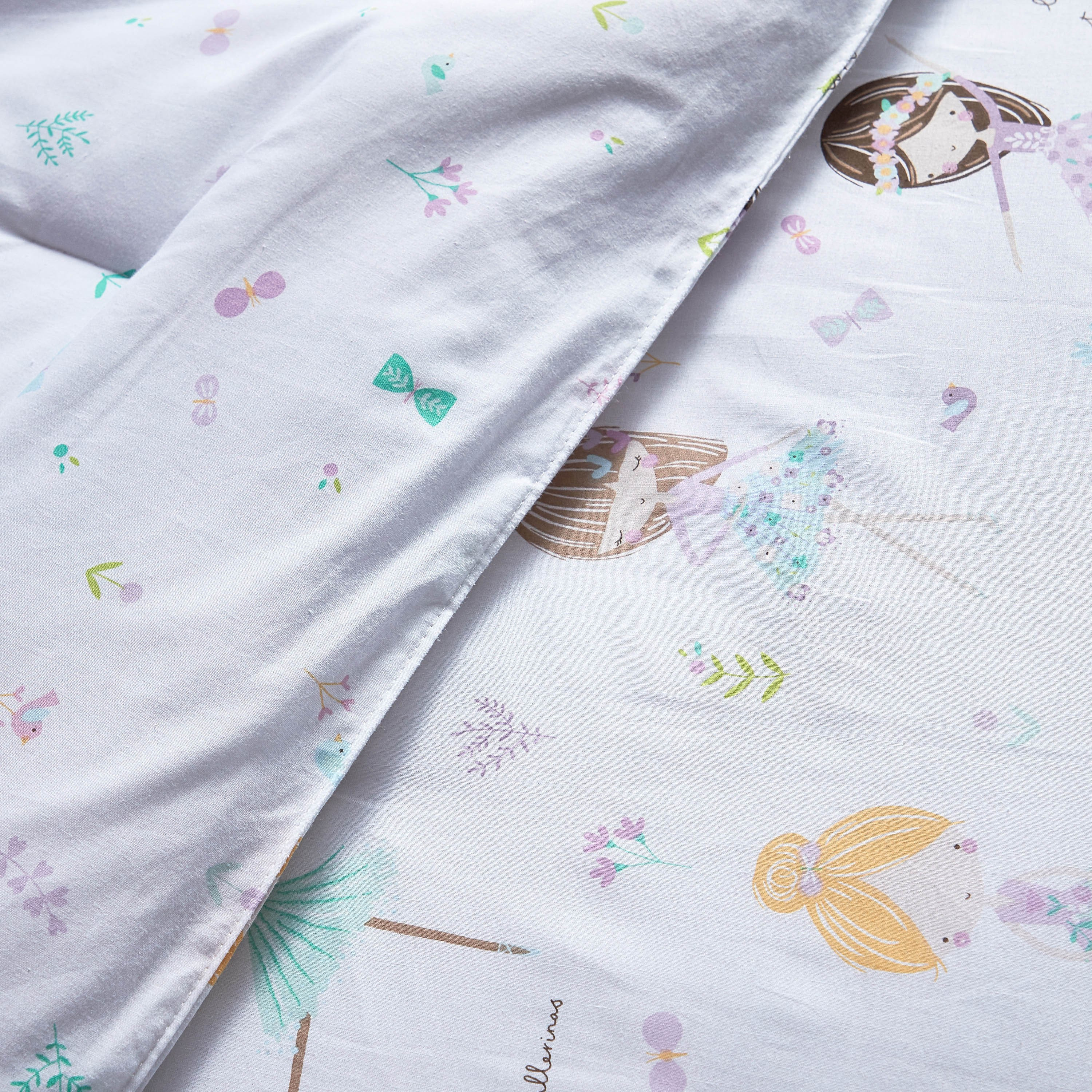 Beth Ballerina Cotton Printed 4-Piece Single  Comforter and Sheet Set - 135x220 cm-babyandkids-beddingandwindows-bedding-comforters-image-5