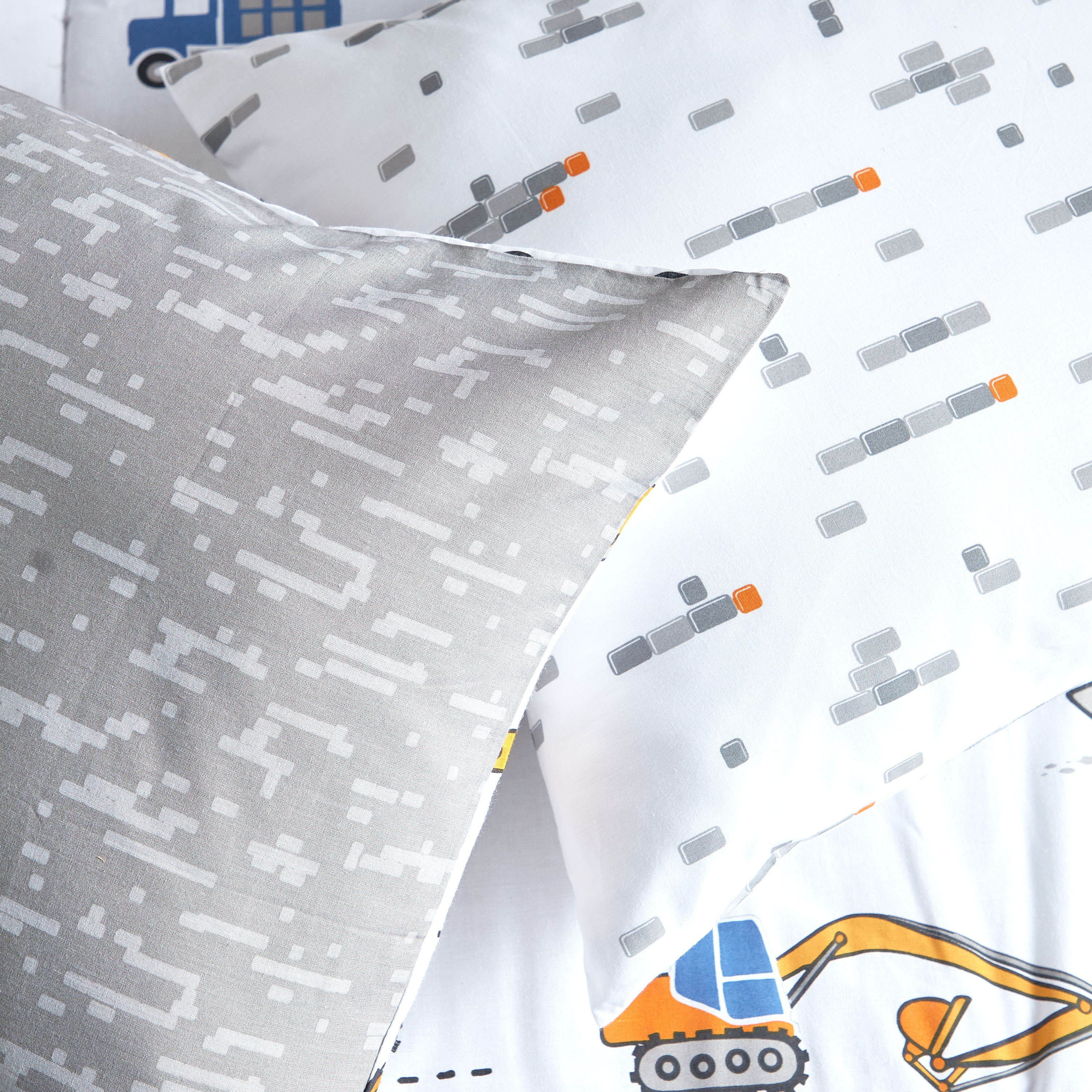 طقم لحاف وشرشف فردي 4 قطع قطن بطبعات شاحنات البناء - أليكس - 135x220 سم-babyandkids-beddingandwindows-bedding-comforters-image-3