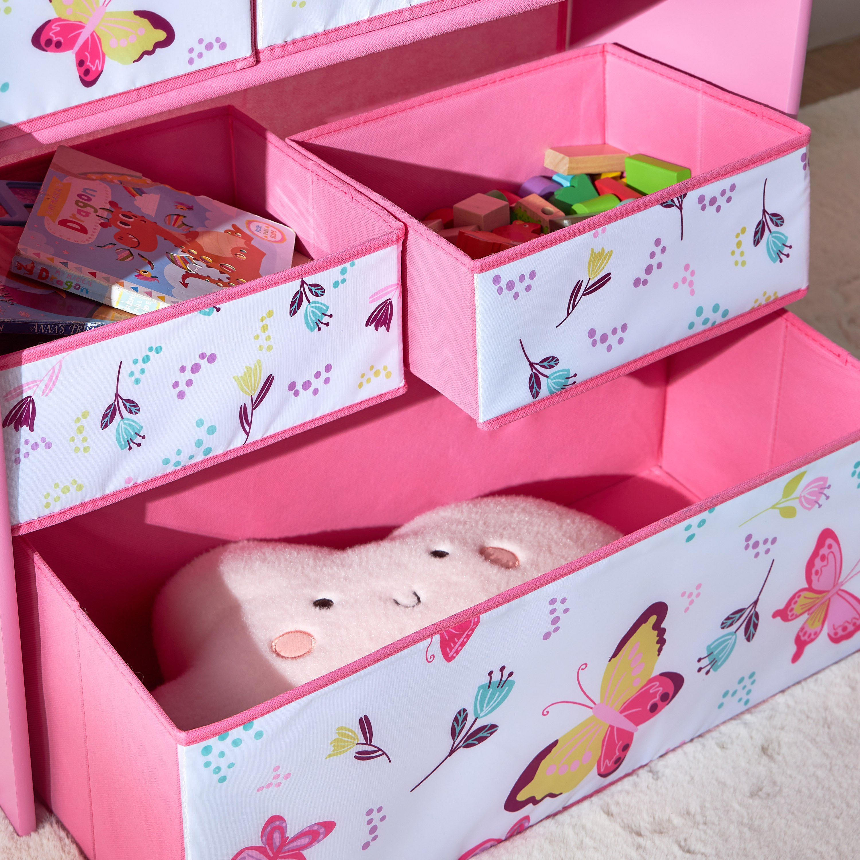 رف تخزين 3 مستويات بـ6 صناديق قماش بتصميم قوس قزح - أنابيل-babyandkids-bathandstorage-storage-plasticstorage-image-4