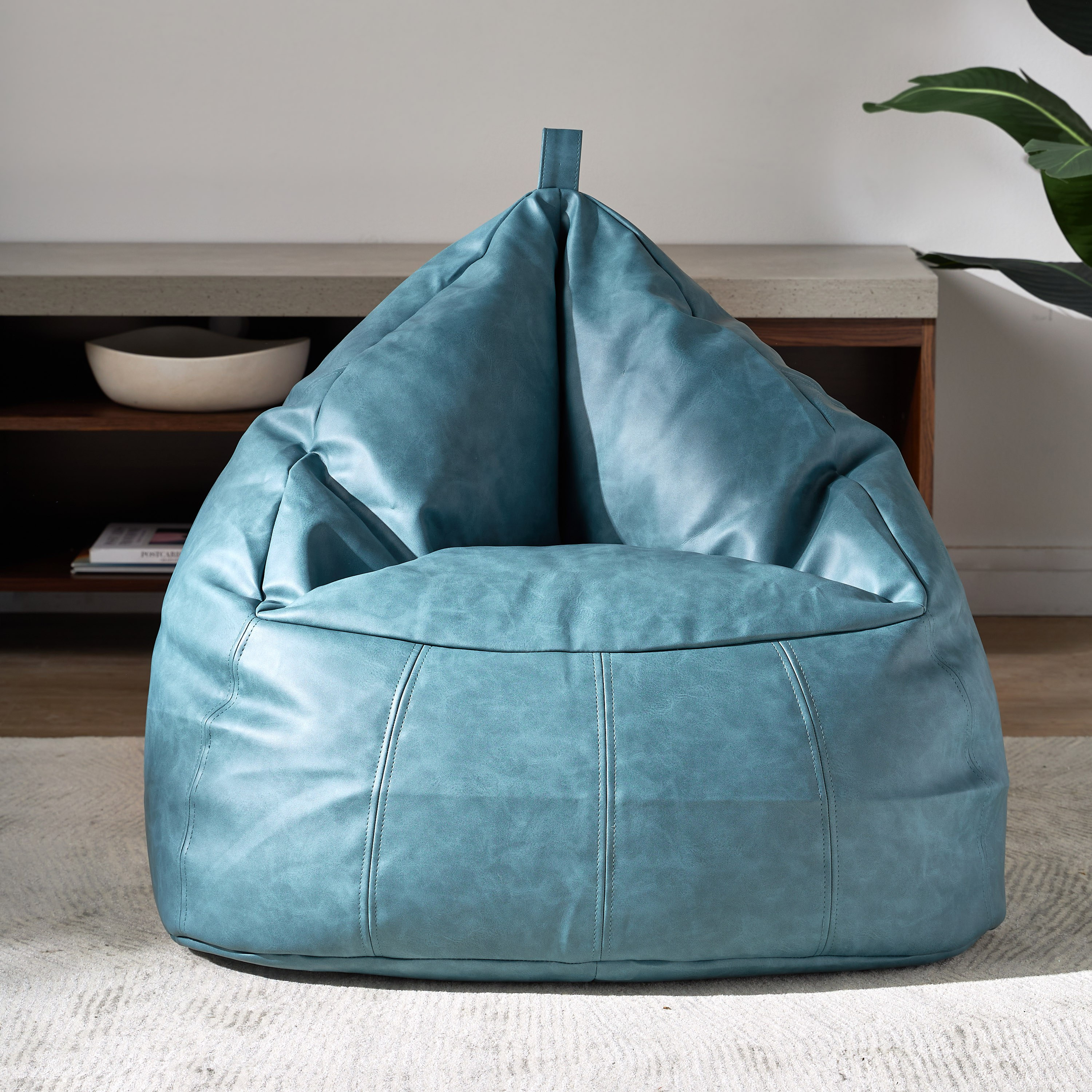 كرسي بين باج من الجلد الصناعي - 74x78 سم-household-cushionsandthrows-beanbags-image-2