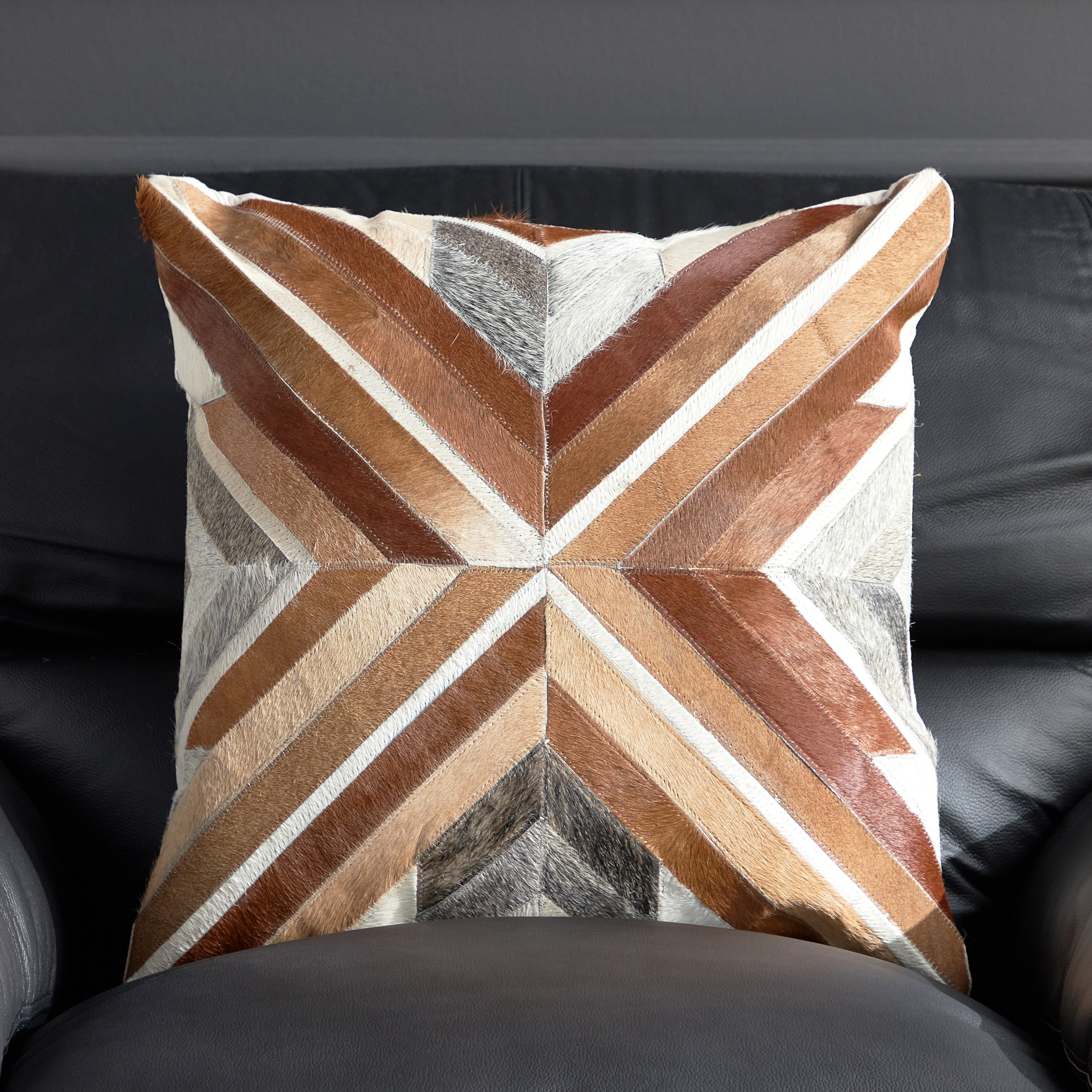 Noir Hairon Filled Cushion - 45x45 cm-household-cushionsandthrows-filledcushions-decorativecushions-image-1