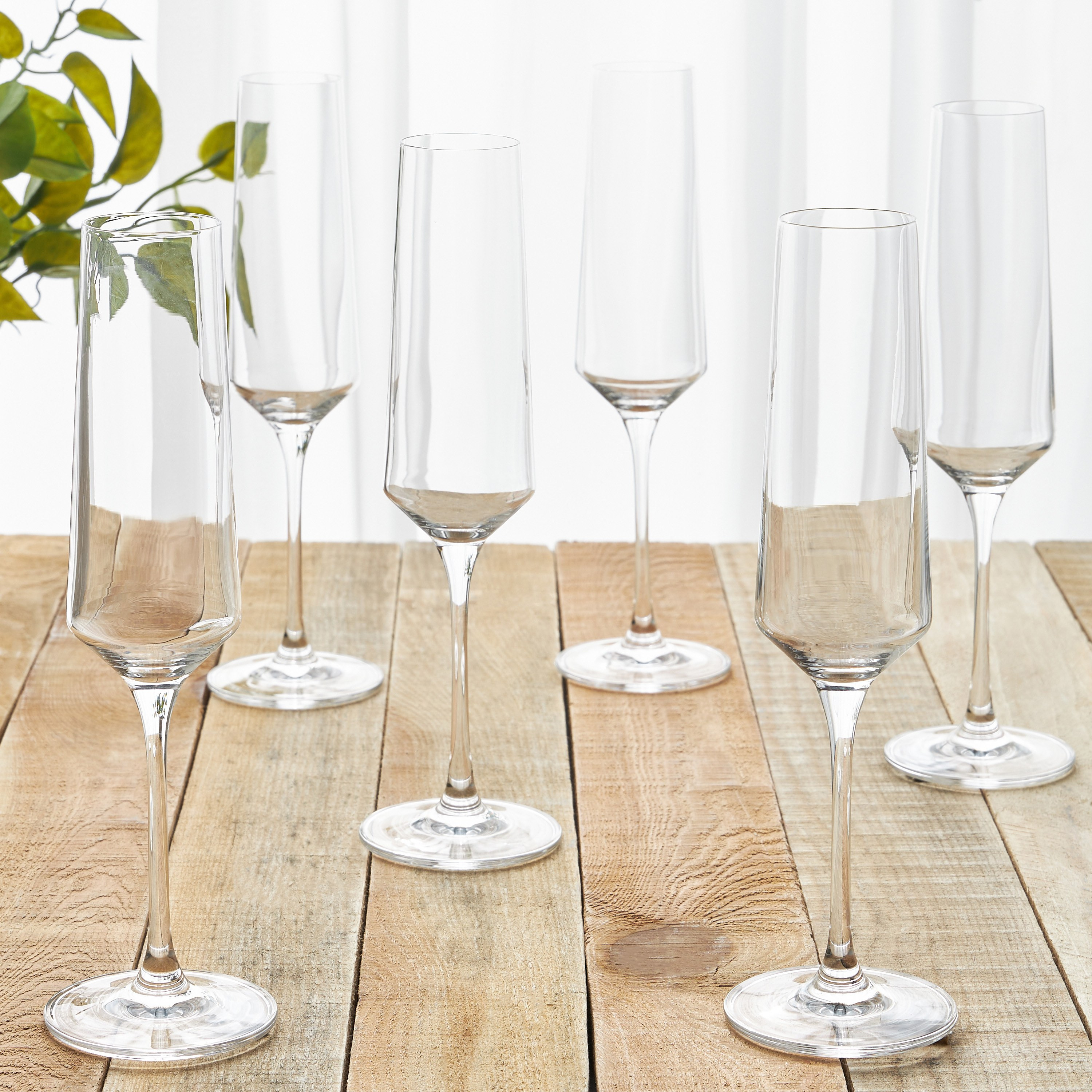 Shop Rhone 6Piece Flute Glass Set 220 ml Online Home centre UAE