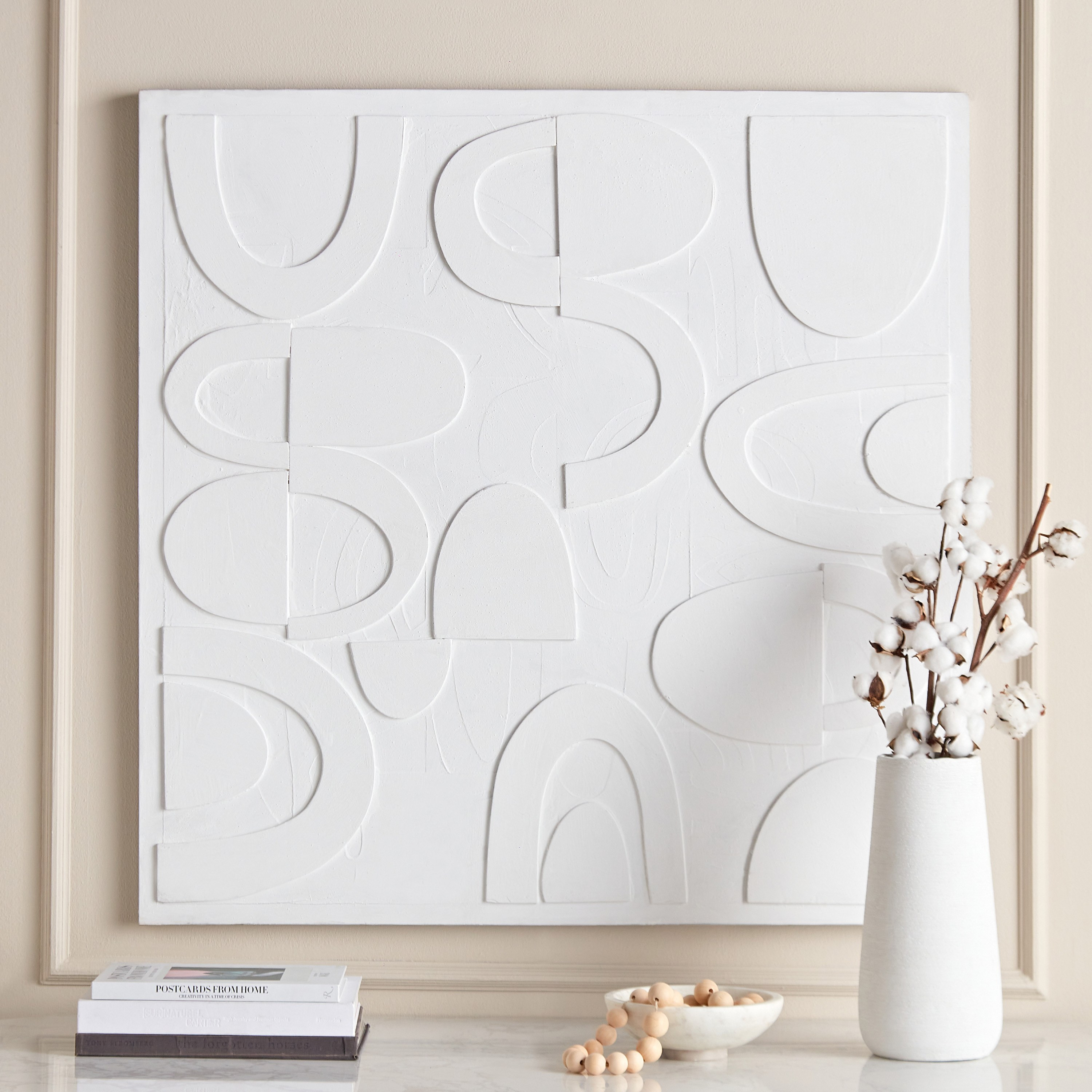 زينةة حائط كانفاس مؤطرة مرسومة يدويًا - 100x100 سم-household-walldecorandmirrors-wallart-image-4