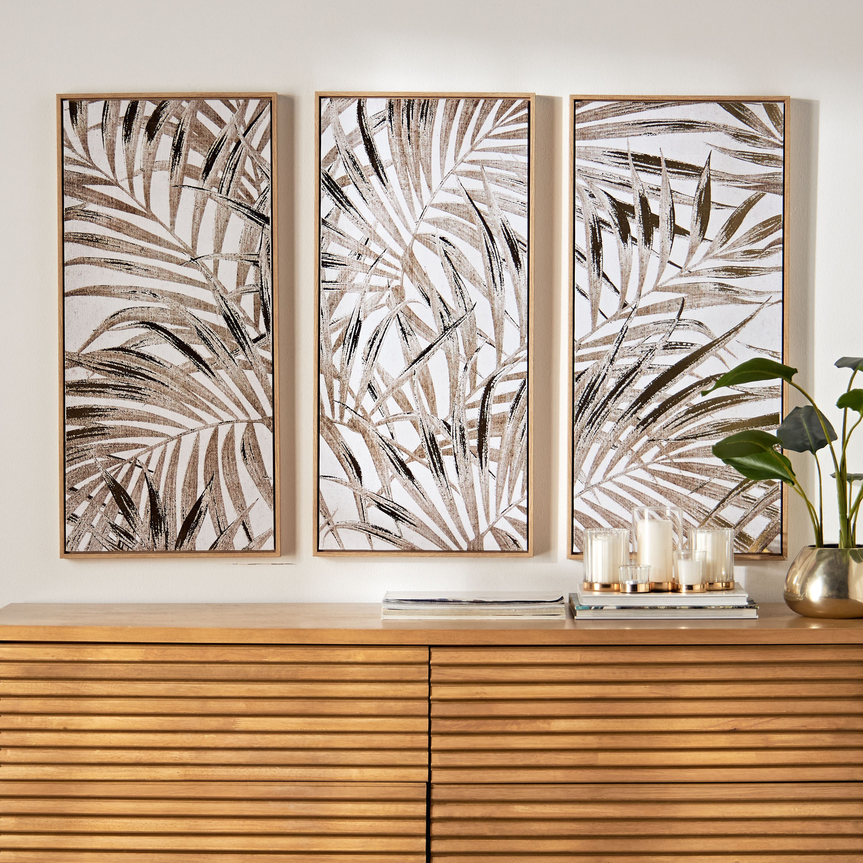 Luvia 3-Piece Panel Framed Canvas Wall Art Set - 38x80 cm-household-walldecorandmirrors-wallart-image-4