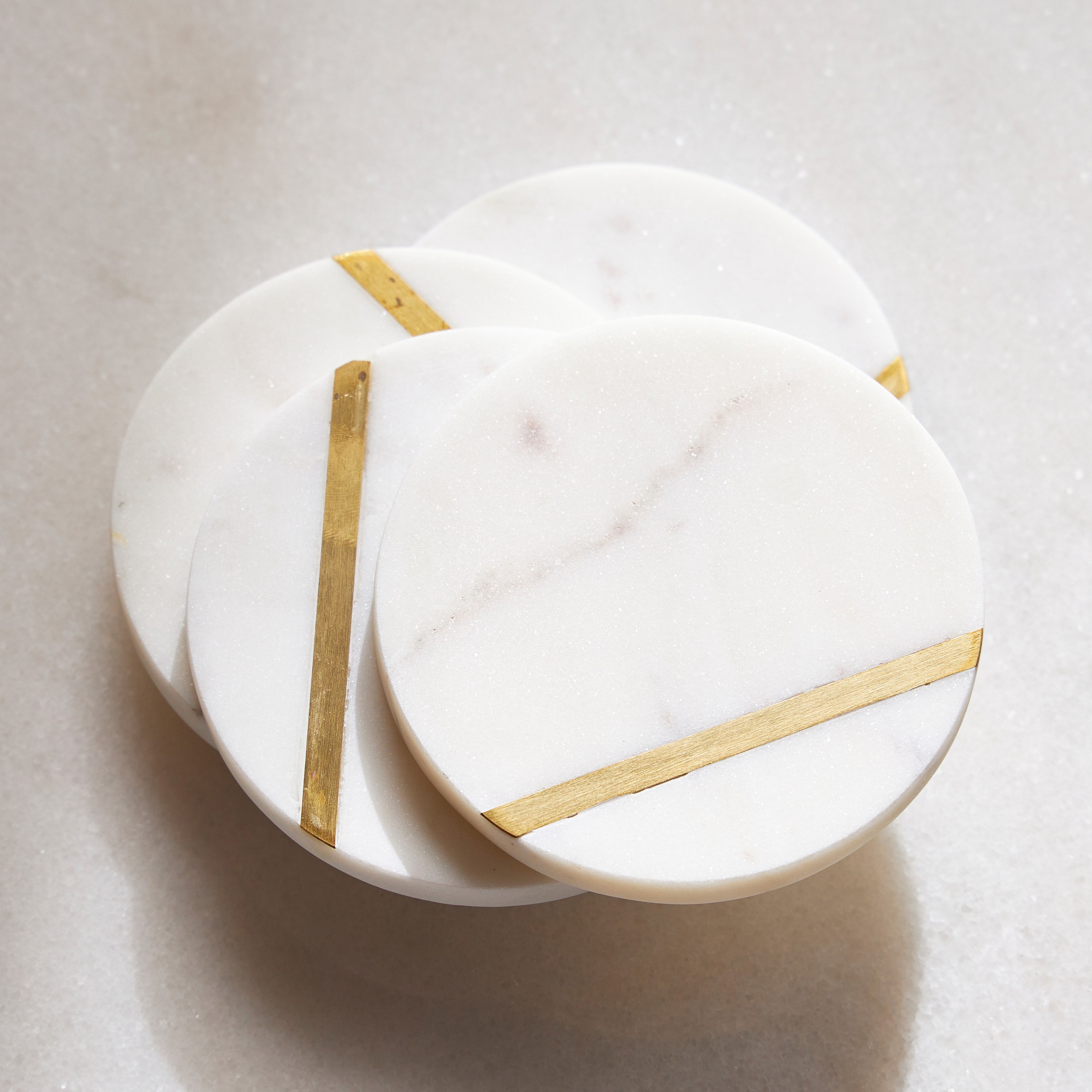 Marble 4-Piece Coaster Set - 10x10 cm-household-dining-tablelinen-napkinsandaccessories-image-2