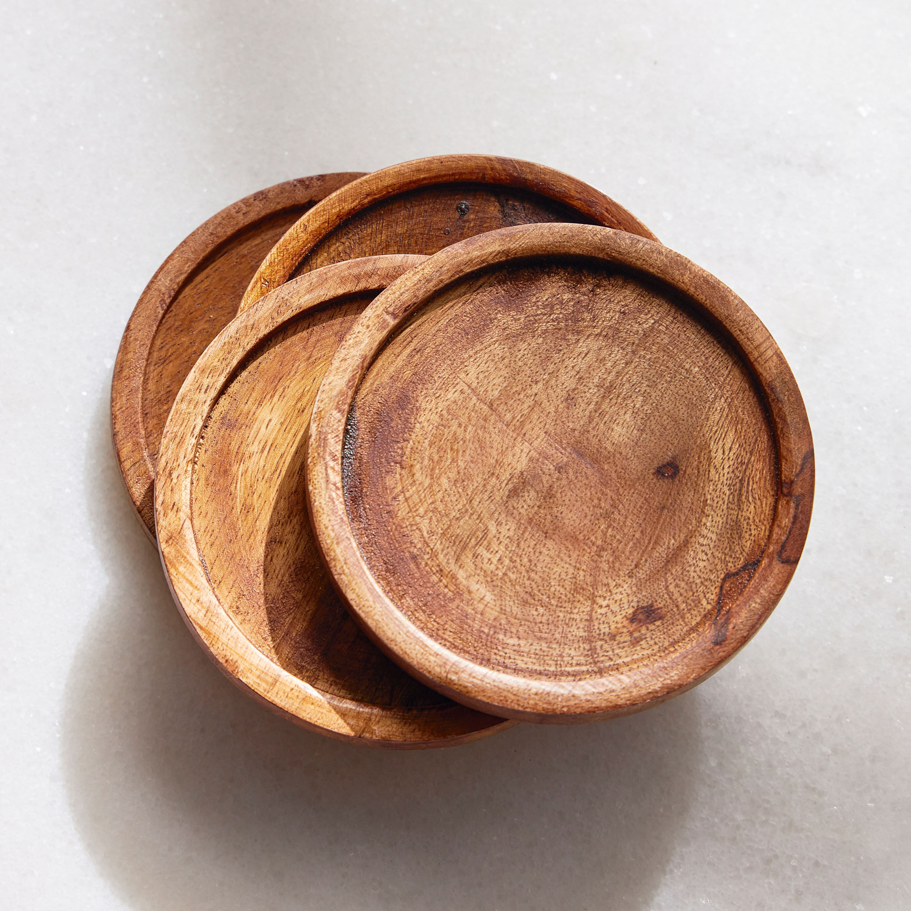 Wooden 4-Piece Coaster Set - 10x10 cm-household-dining-tablelinen-napkinsandaccessories-image-2