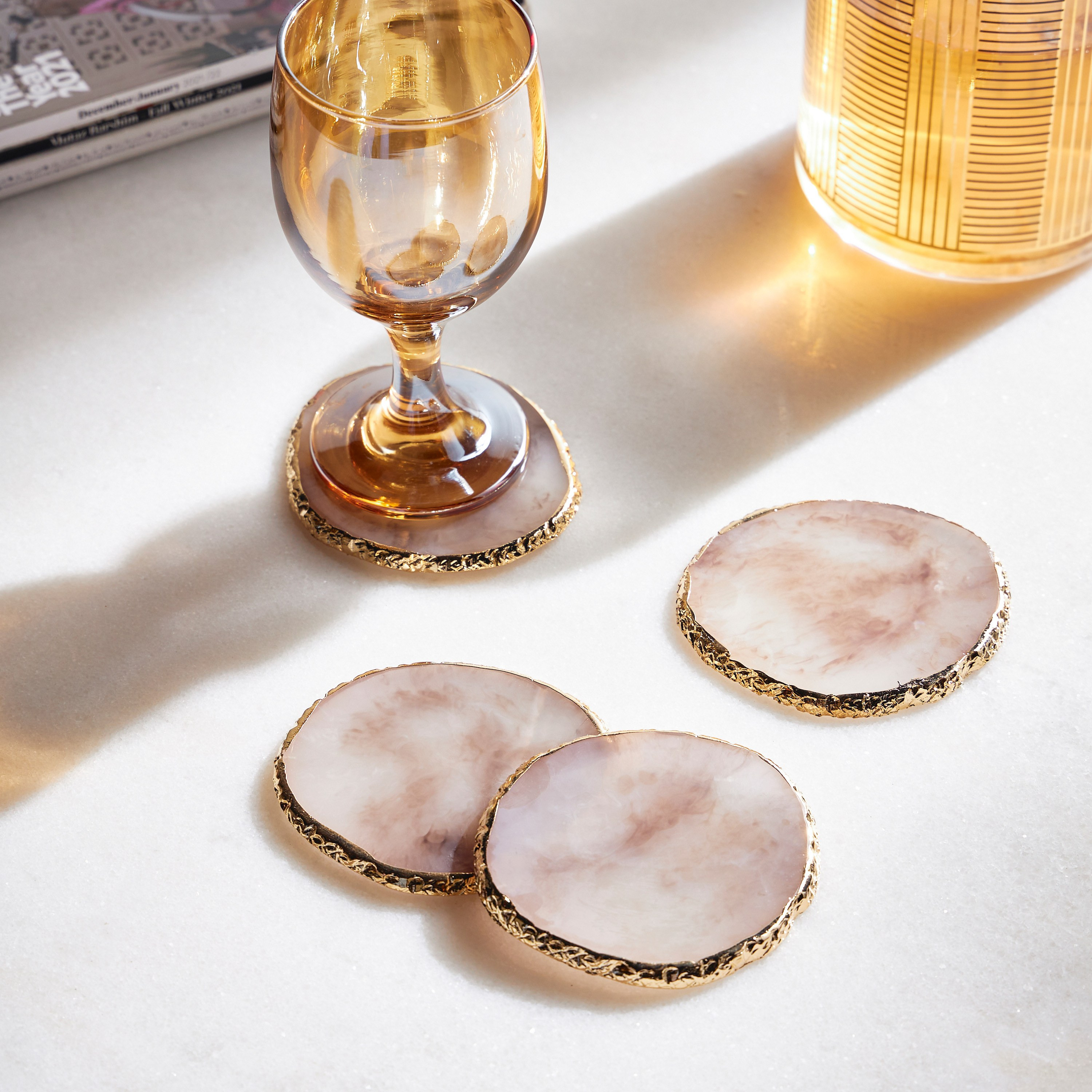 Layla 4-Piece Coaster Set - 10x10 cm-household-dining-tablelinen-napkinsandaccessories-image-3