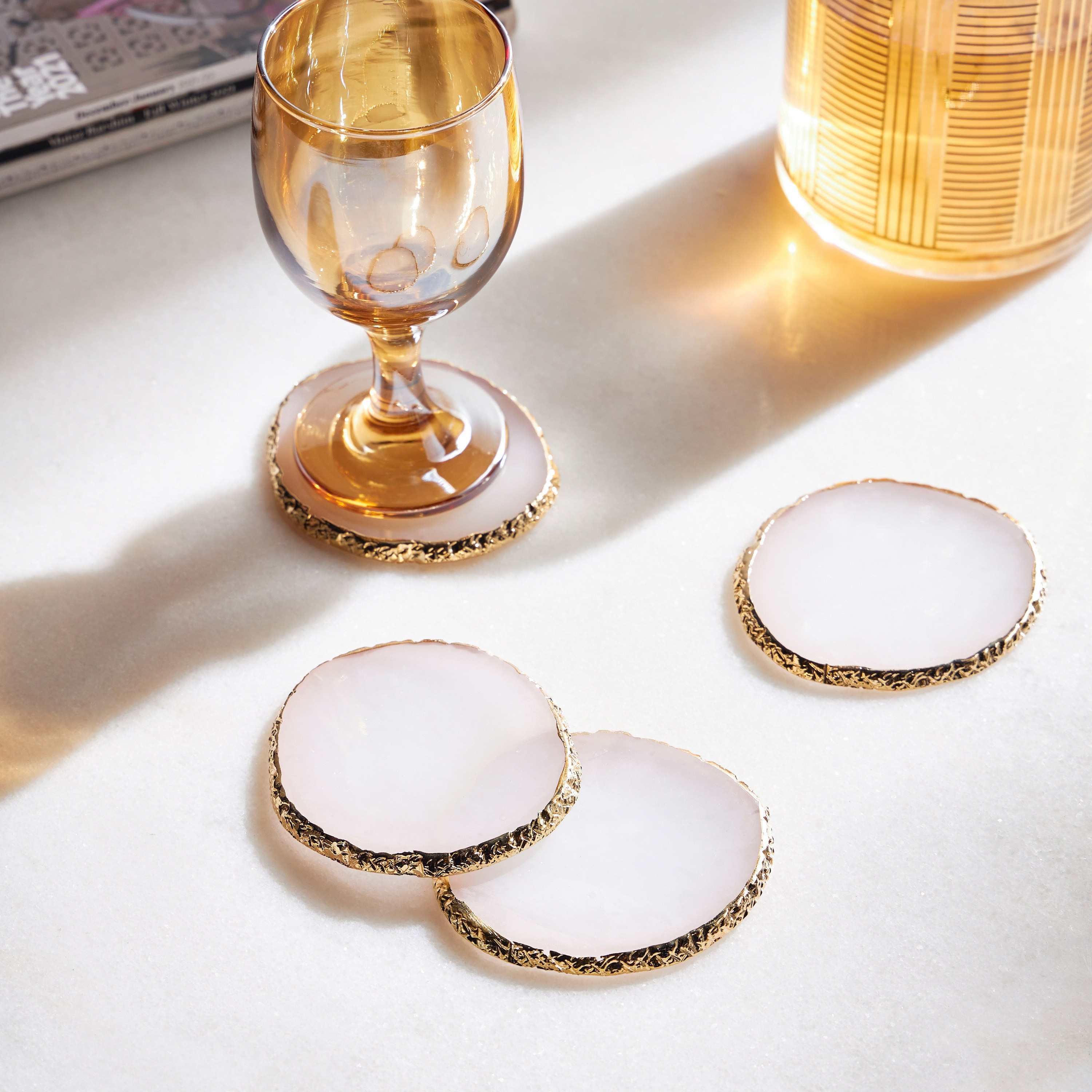 Layla 4-Piece Coaster Set - 10x10 cm-household-dining-tablelinen-napkinsandaccessories-image-3