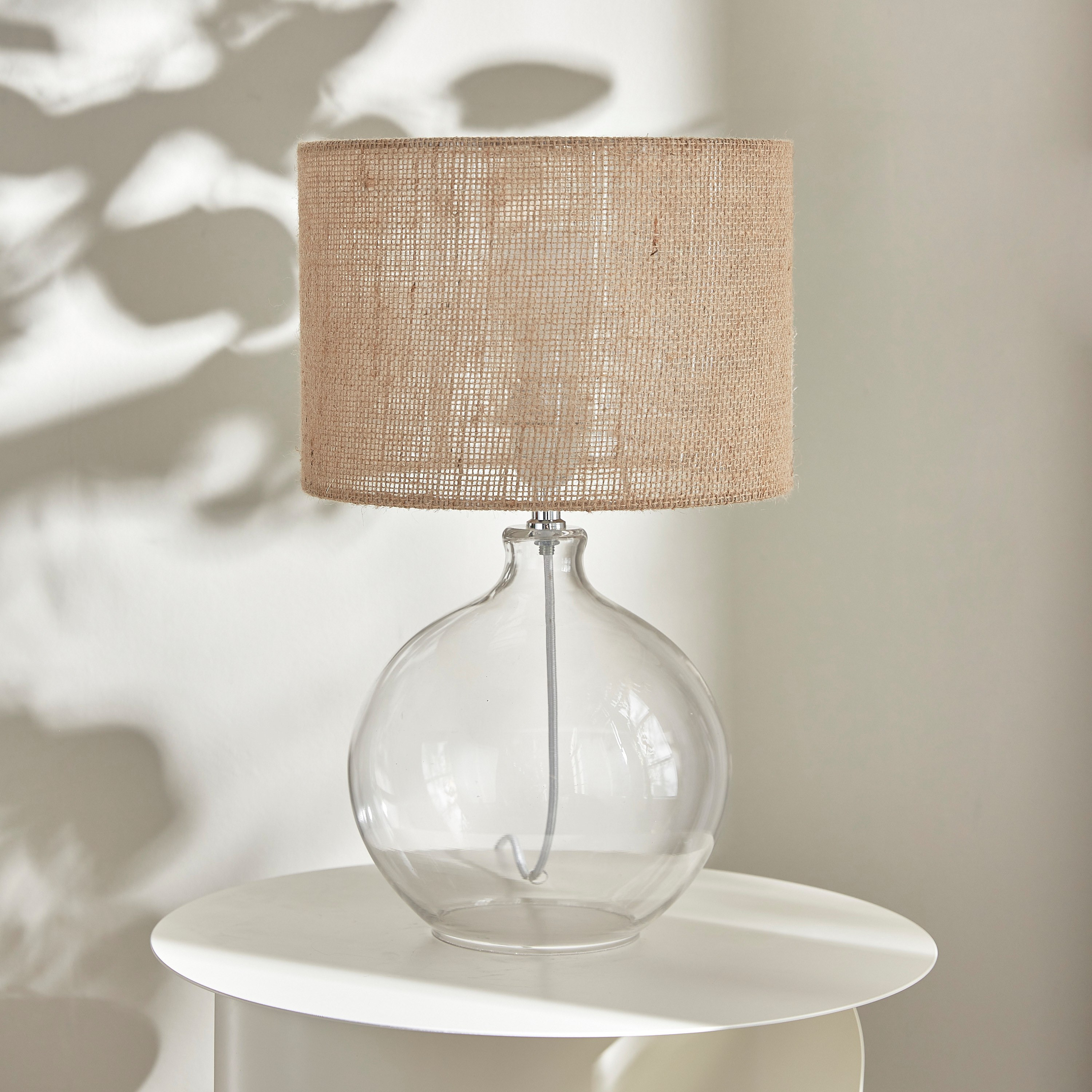 Glass bottom shop table lamp