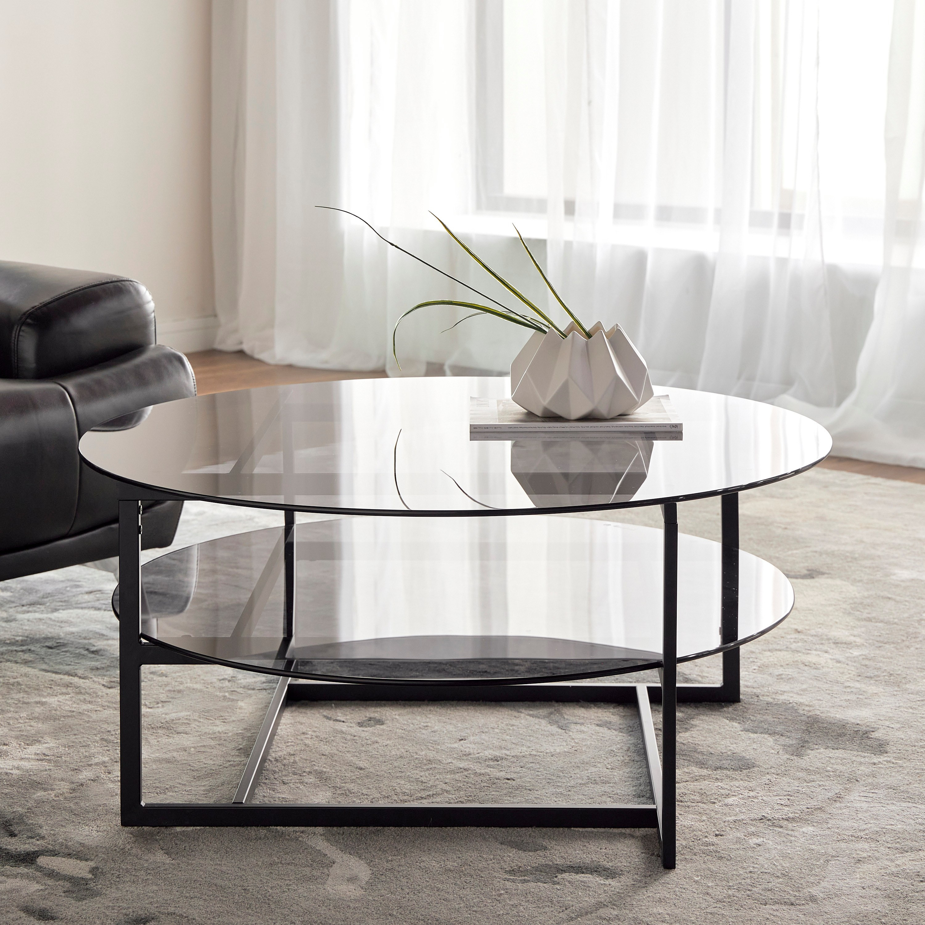 Glass metal on sale coffee table