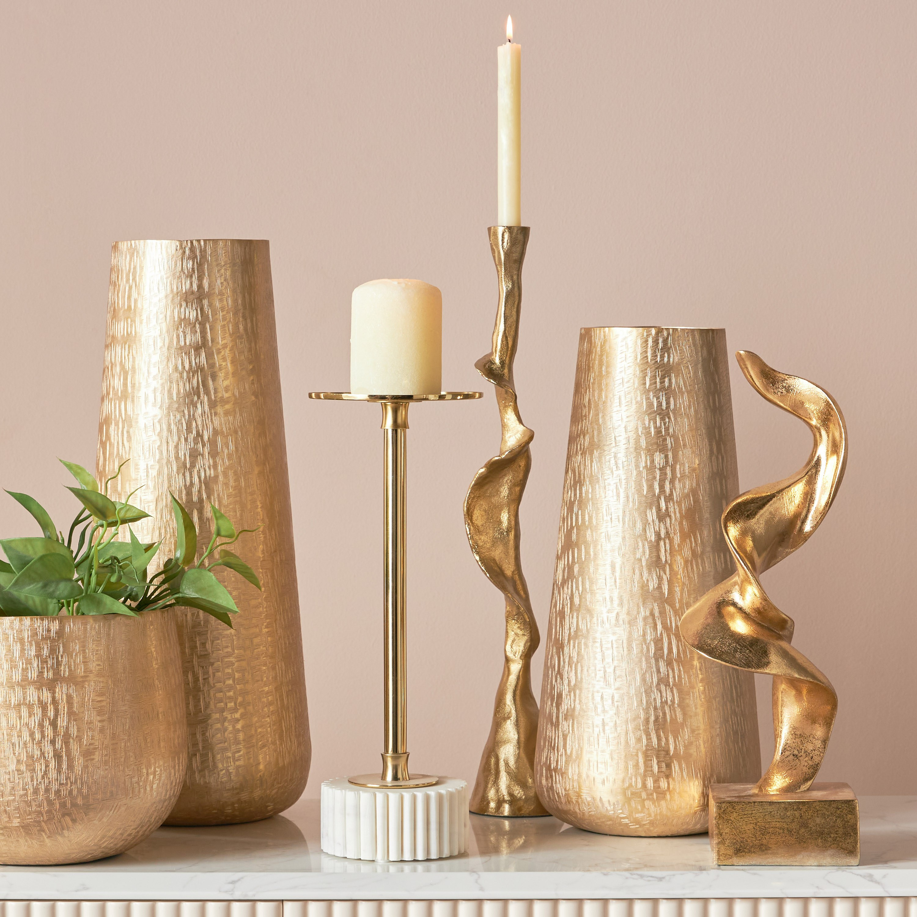 Montagne Metal Decorative Vase - 52 cm-household-decor-vasesandbowls-image-3