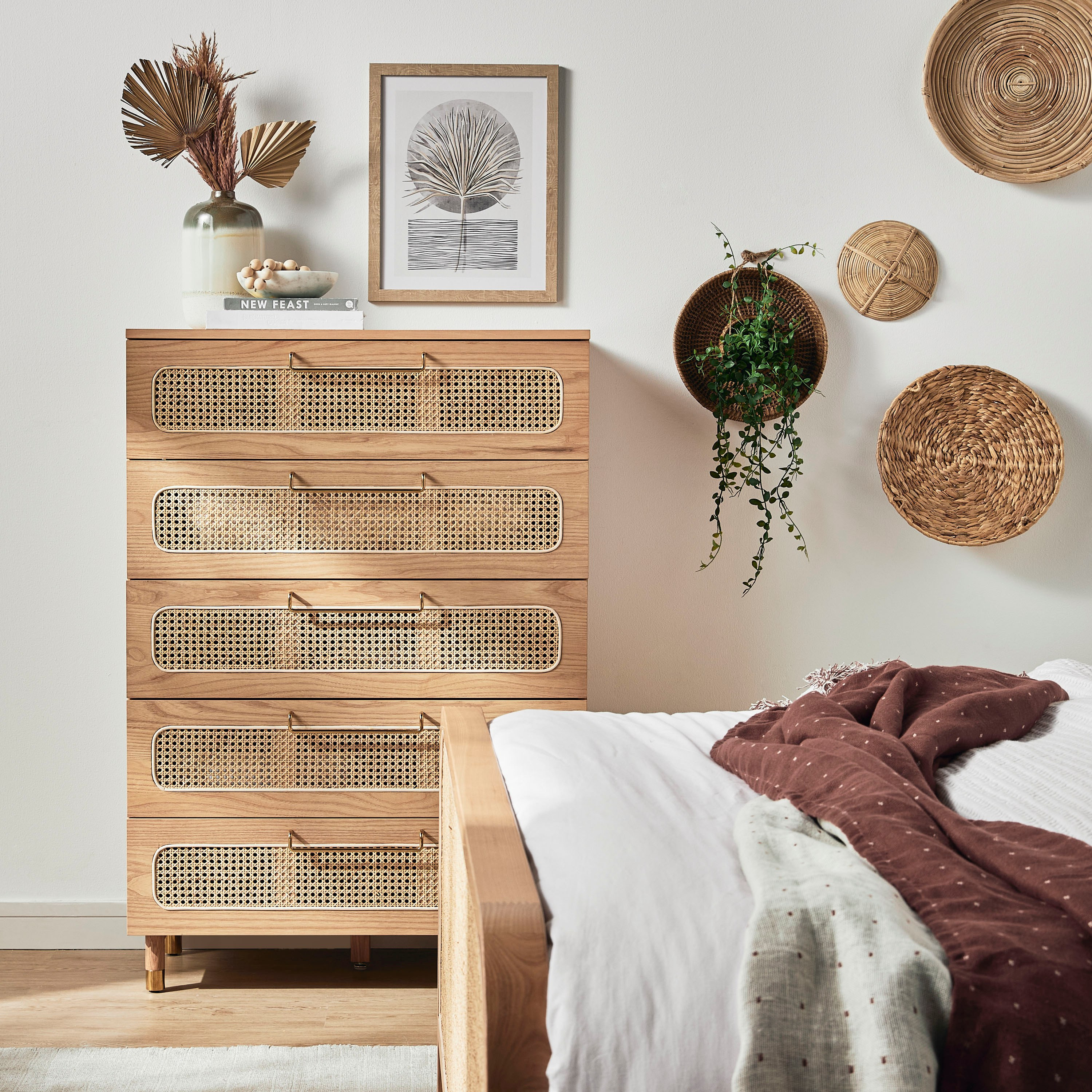 Rattan chest store of drawers ikea