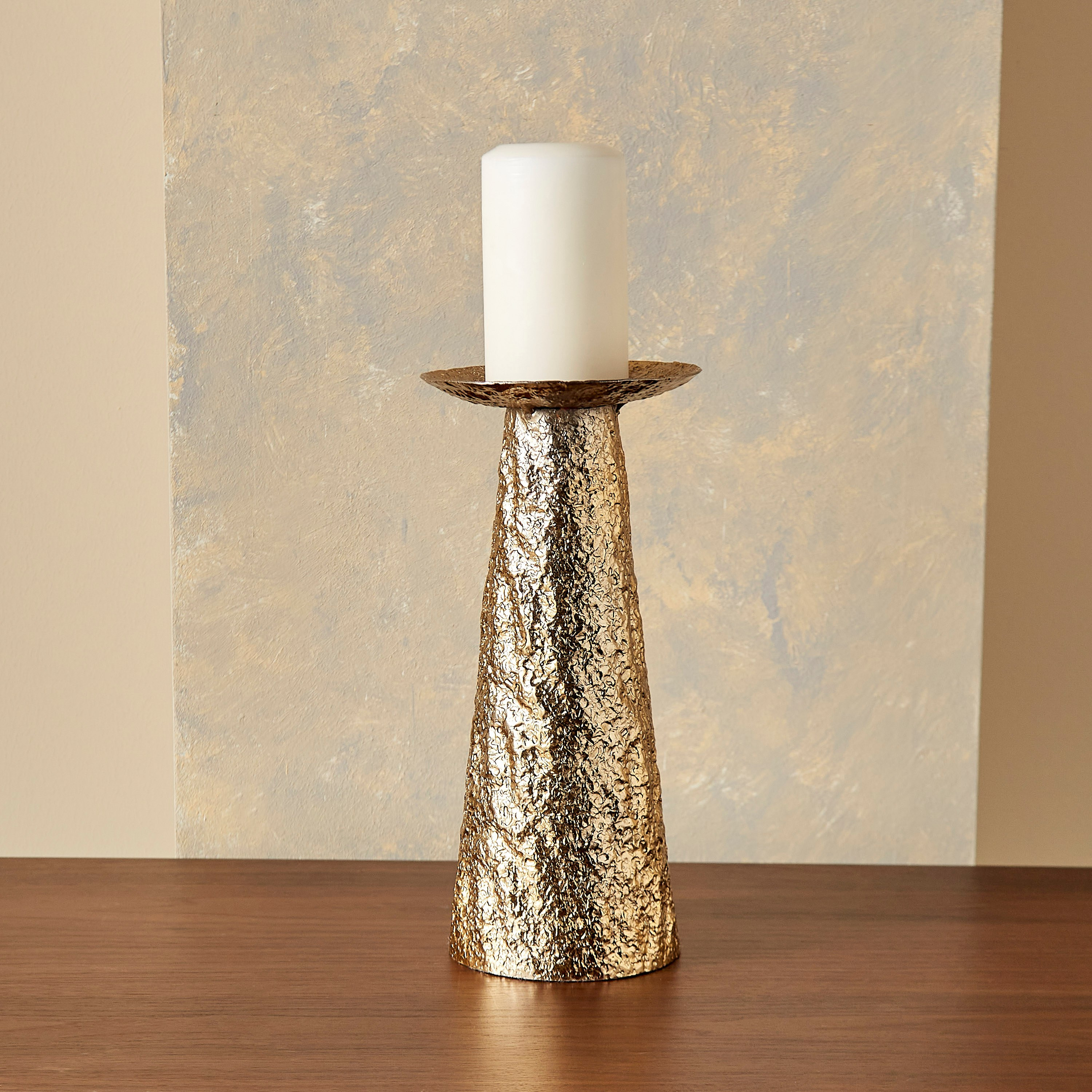 Modern Nomad Sandy Pillar Candleholder-household-decor-candleholdersandlanterns-image-1