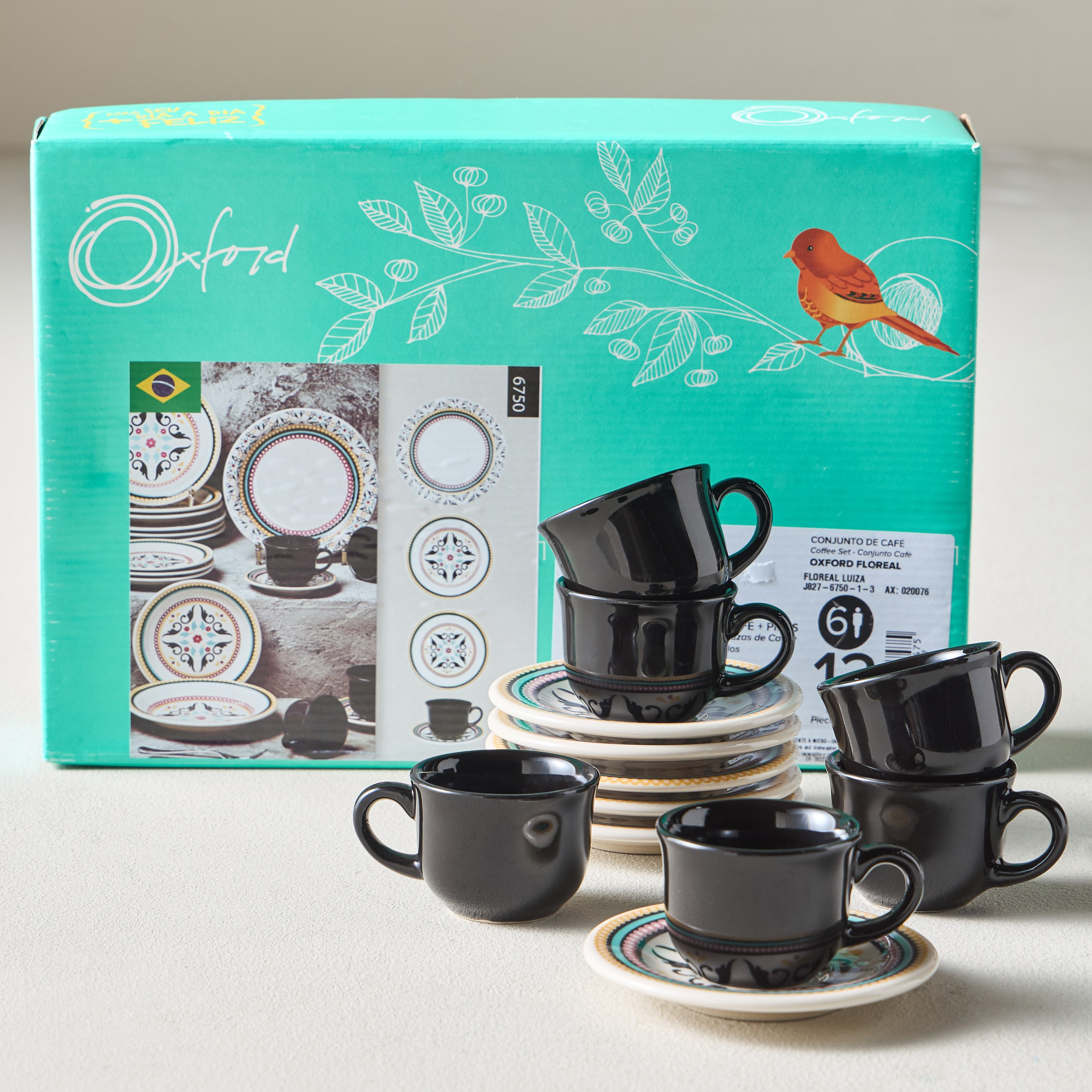 Floreal Luiza 12-Piece Ceramic Espresso Set - 65 ml, Serves 6-household-dining-teaandcoffee-teaandcoffeesets-image-5