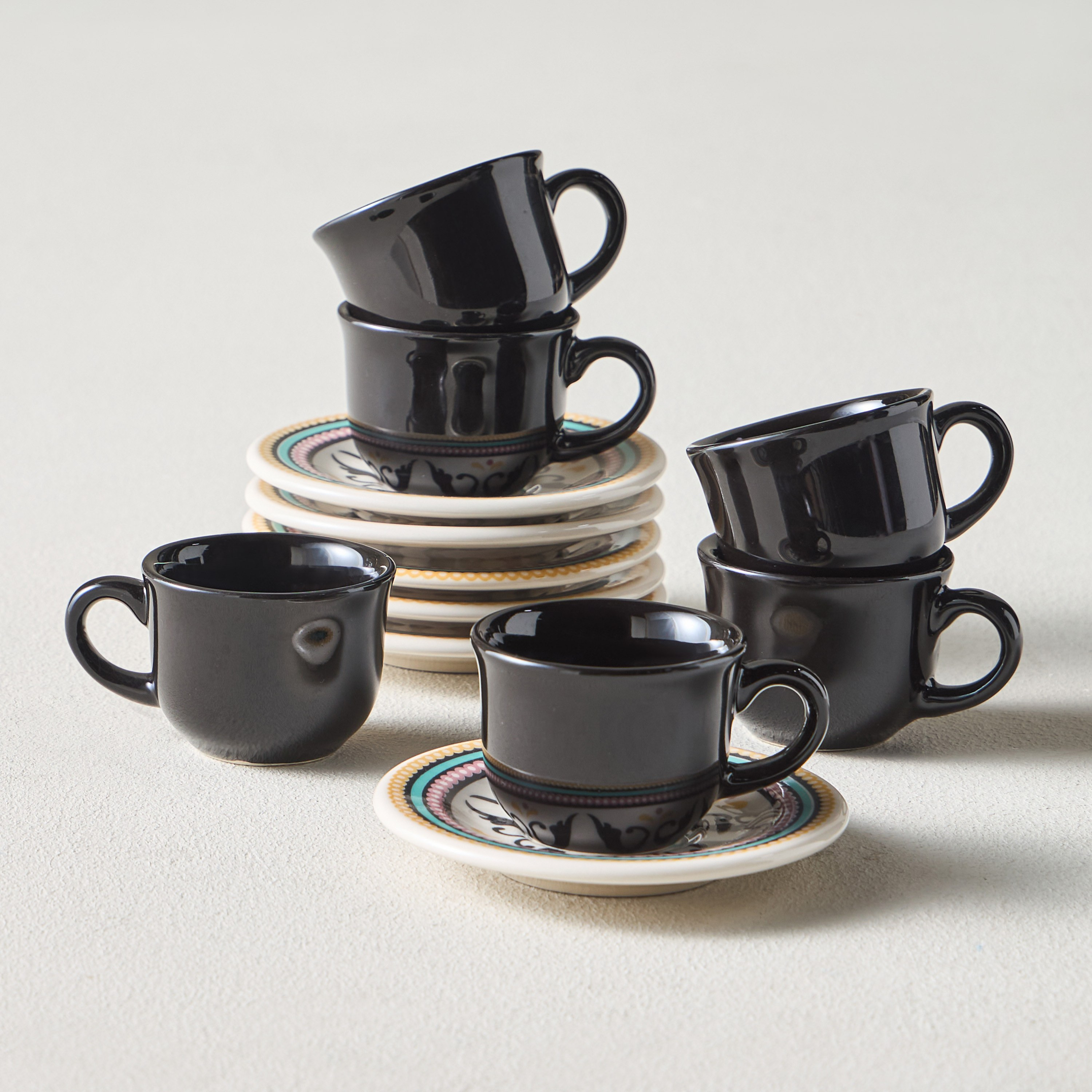 Floreal Luiza 12-Piece Ceramic Espresso Set - 65 ml, Serves 6-household-dining-teaandcoffee-teaandcoffeesets-image-6