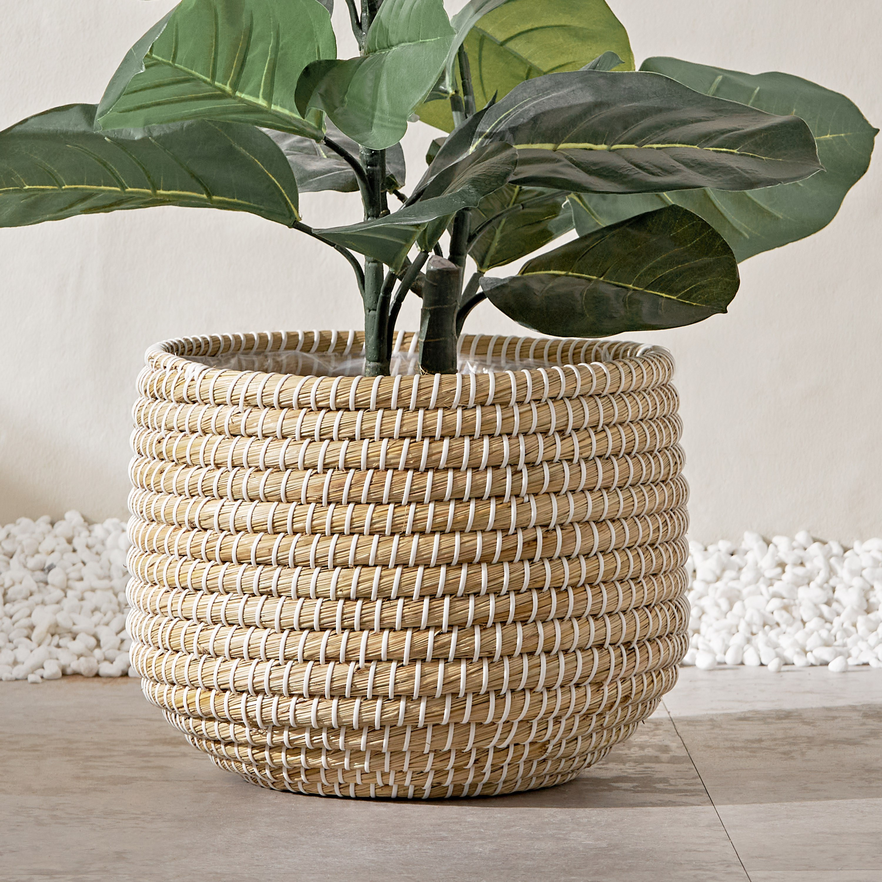 Trogir Natural Grass and Paper Planter - 30 cm-household-gardenandoutdoor-potsandplanters-planters-image-1