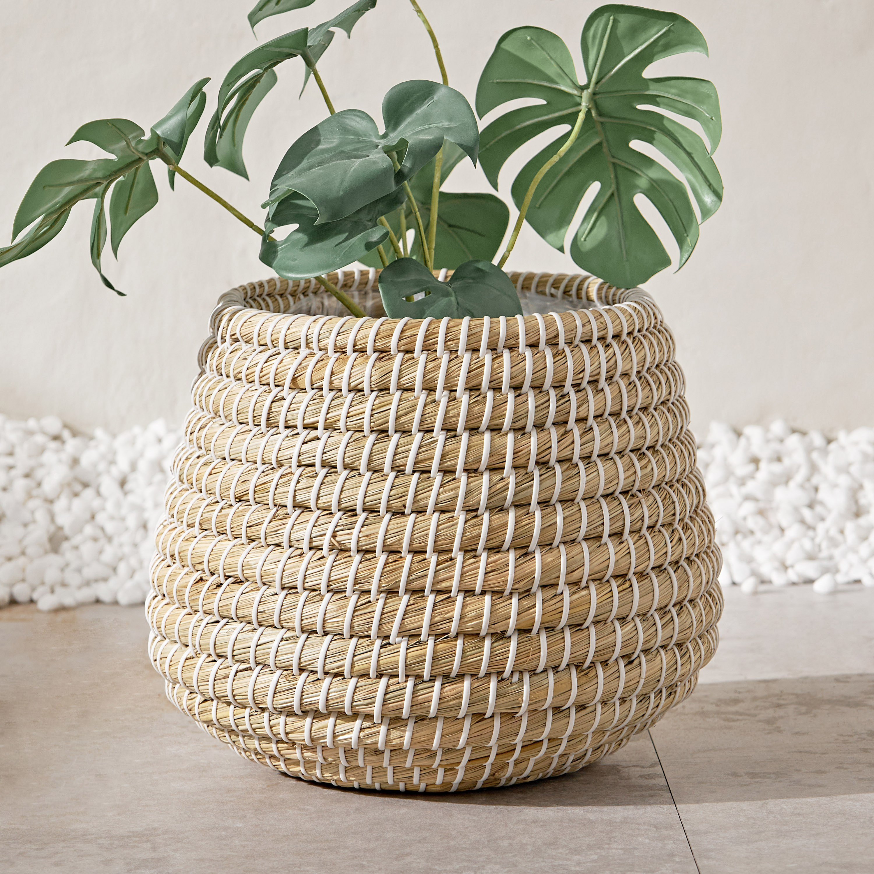 Trogir Natural Grass and Paper Planter - 25 cm-household-gardenandoutdoor-potsandplanters-planters-image-1