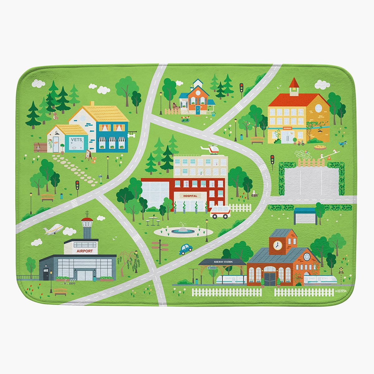 Modern City Life Ultra Soft Playmat - 130x180 cm-babyandkids-rugsandcarpets-playmats-image-1