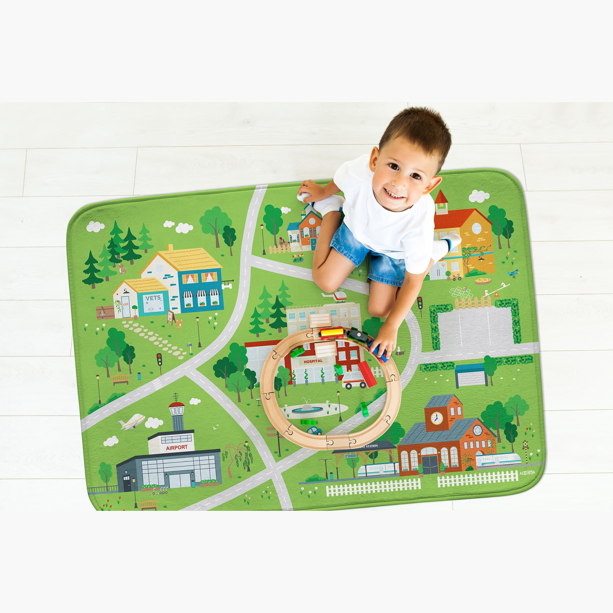 Modern City Life Ultra Soft Playmat - 130x180 cm-babyandkids-rugsandcarpets-playmats-image-2