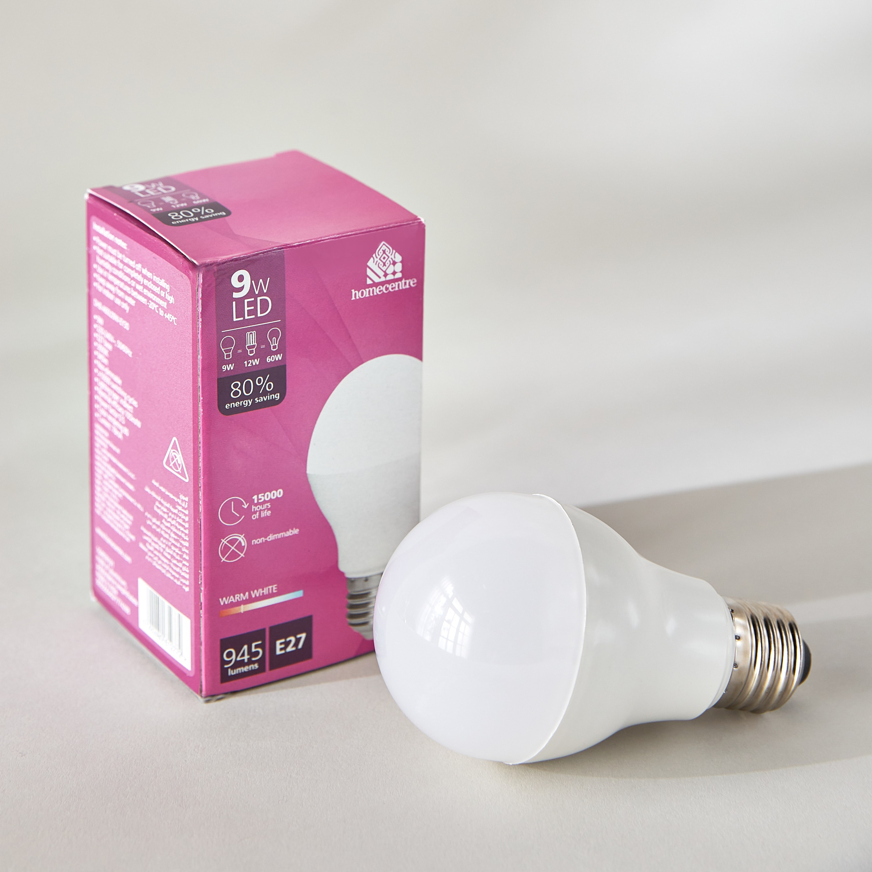 9 W A60 LED Bulb - E27 945 lumen Warm White-household-lighting-bulbsandbatteries-bulbs-image-1
