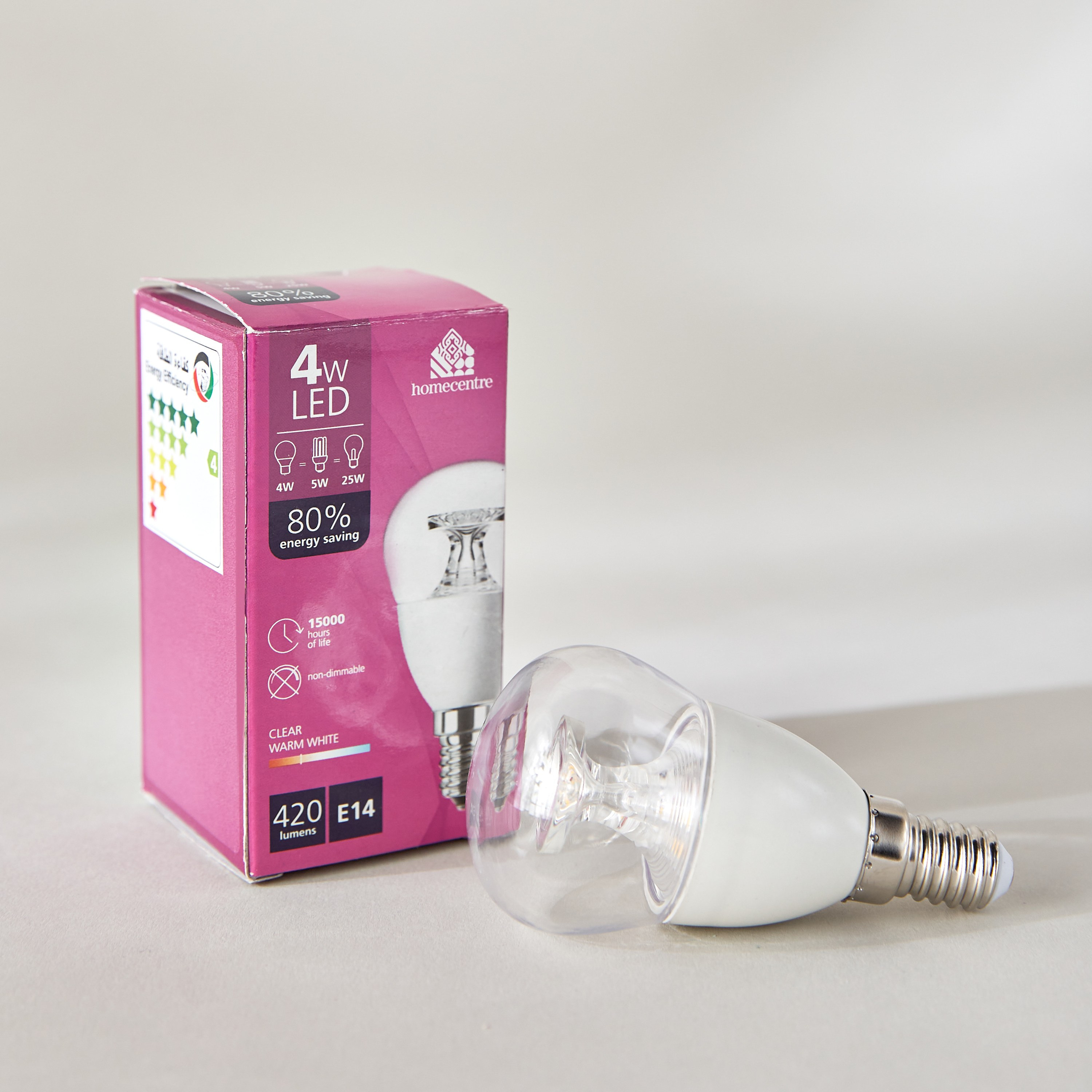 لمبة إل إي دي - 4 واط 420 لومن ضوء دافئ شفاف-household-lighting-bulbsandbatteries-bulbs-image-1