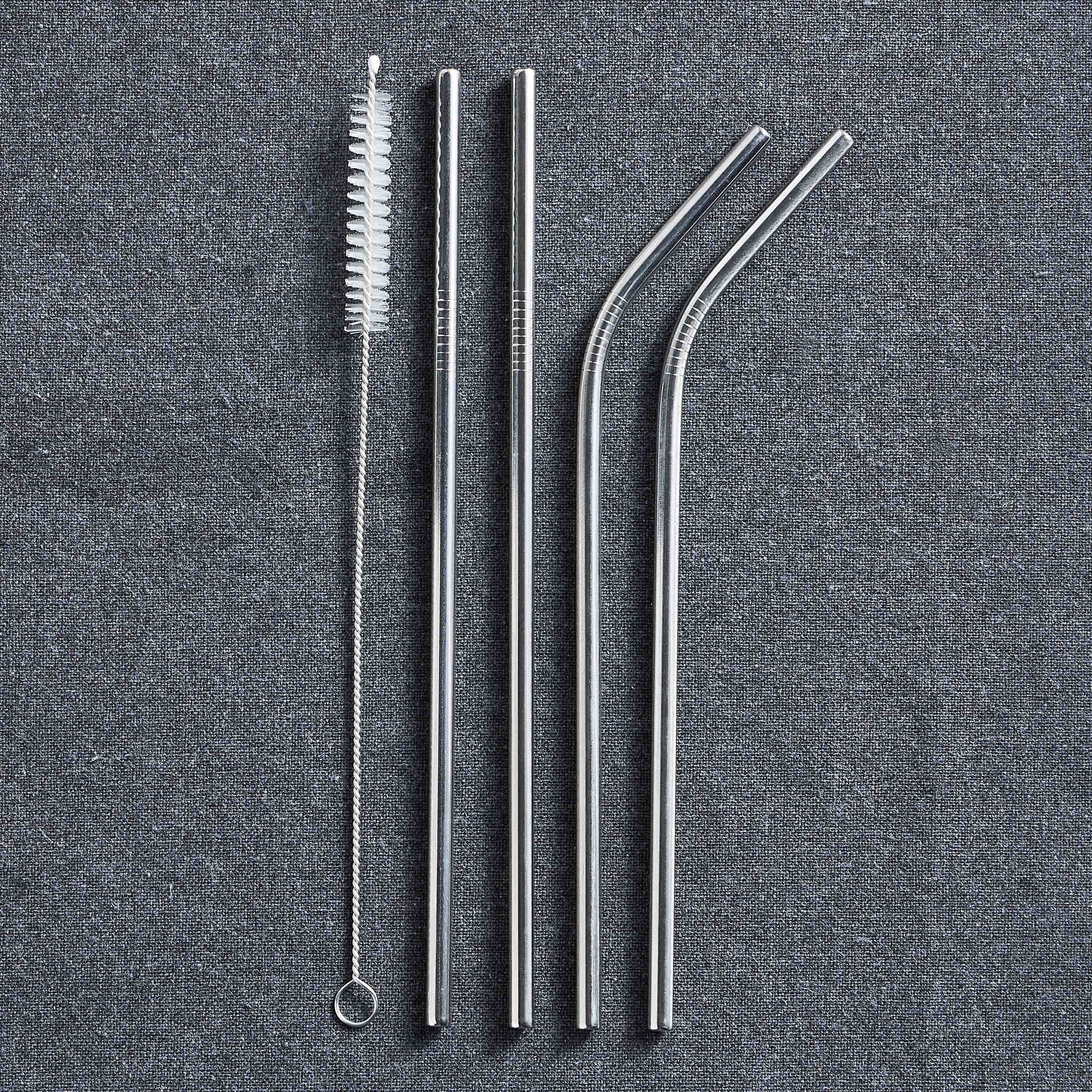 Siro 4-Piece Stainless Steel Straw and Cleaner Set