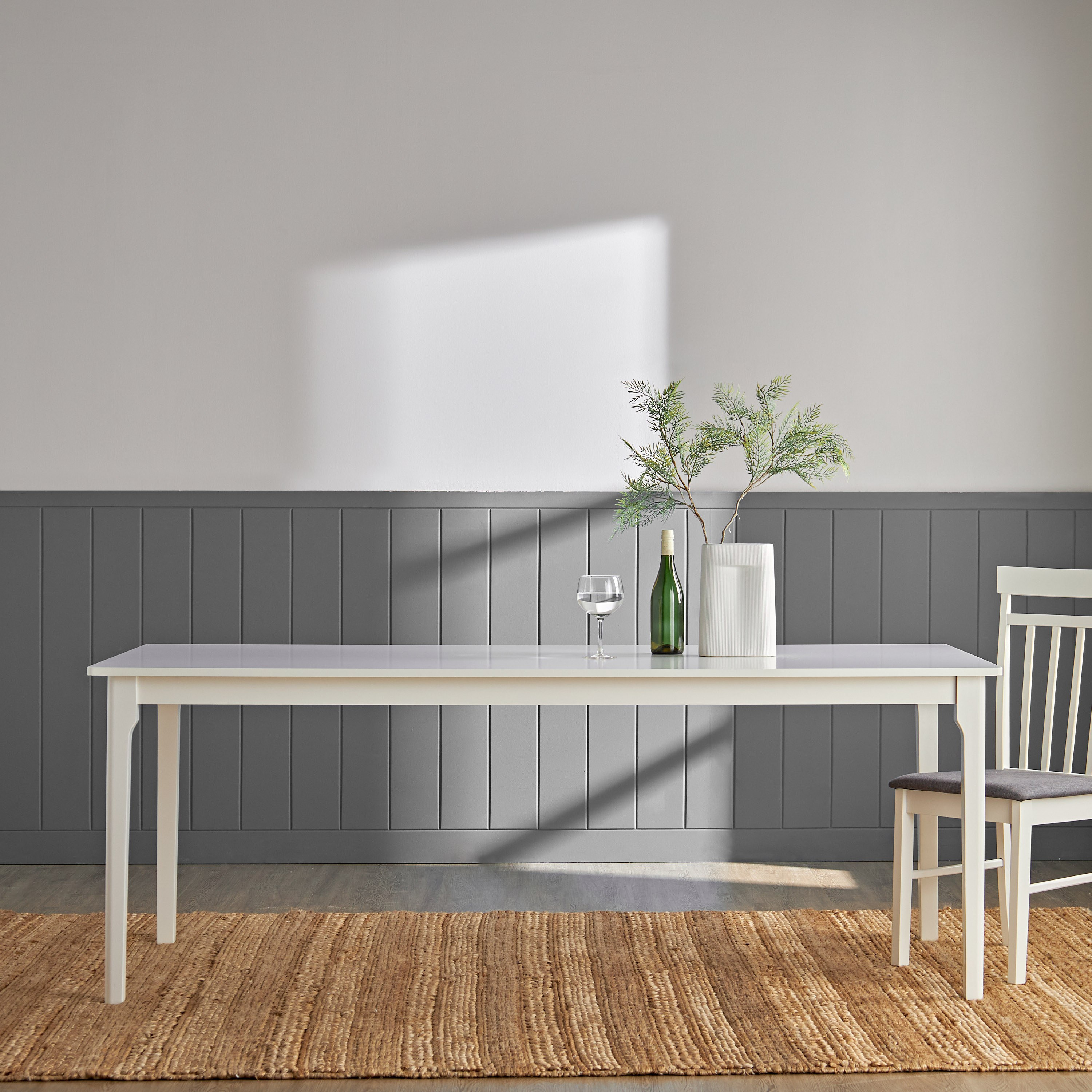 White dining deals bench