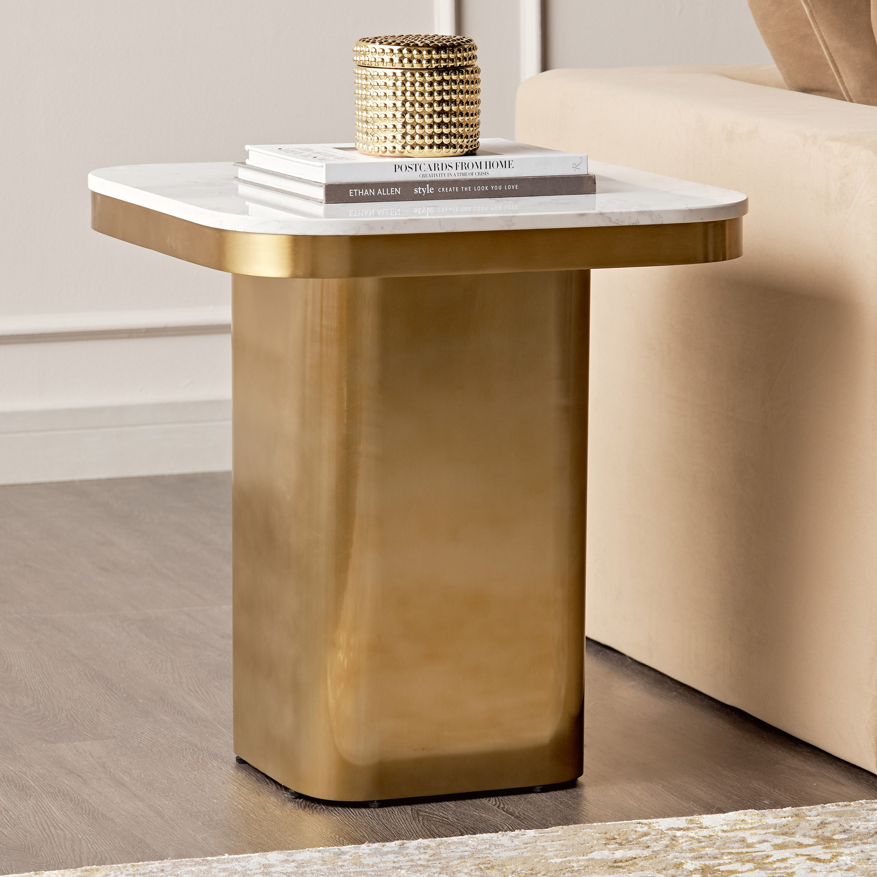 Brass marble 2024 side table