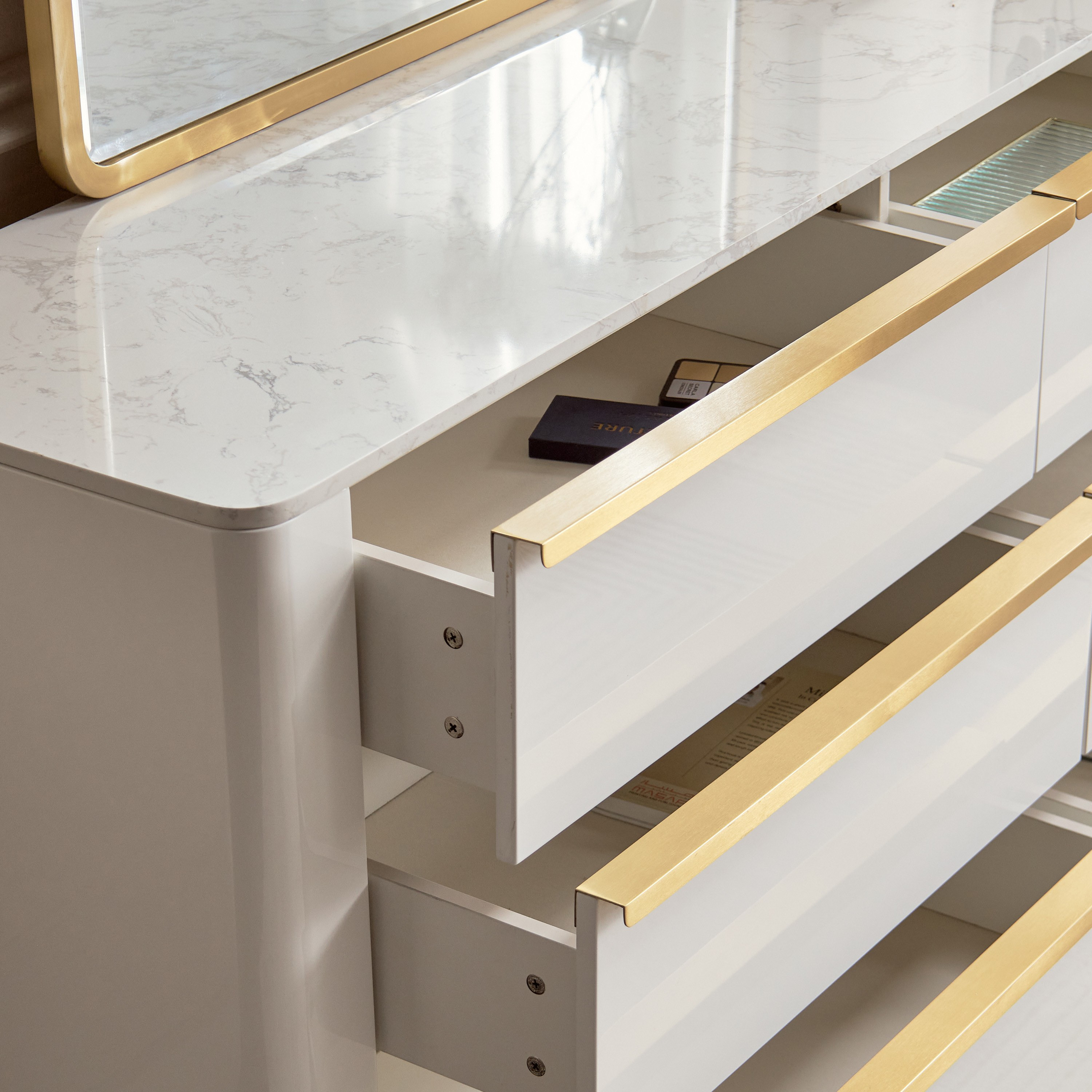 تسريحة 6 أدراج مع مرآة - نيو لوكس-furniture-bedroom-dressersandmirrors-image-4
