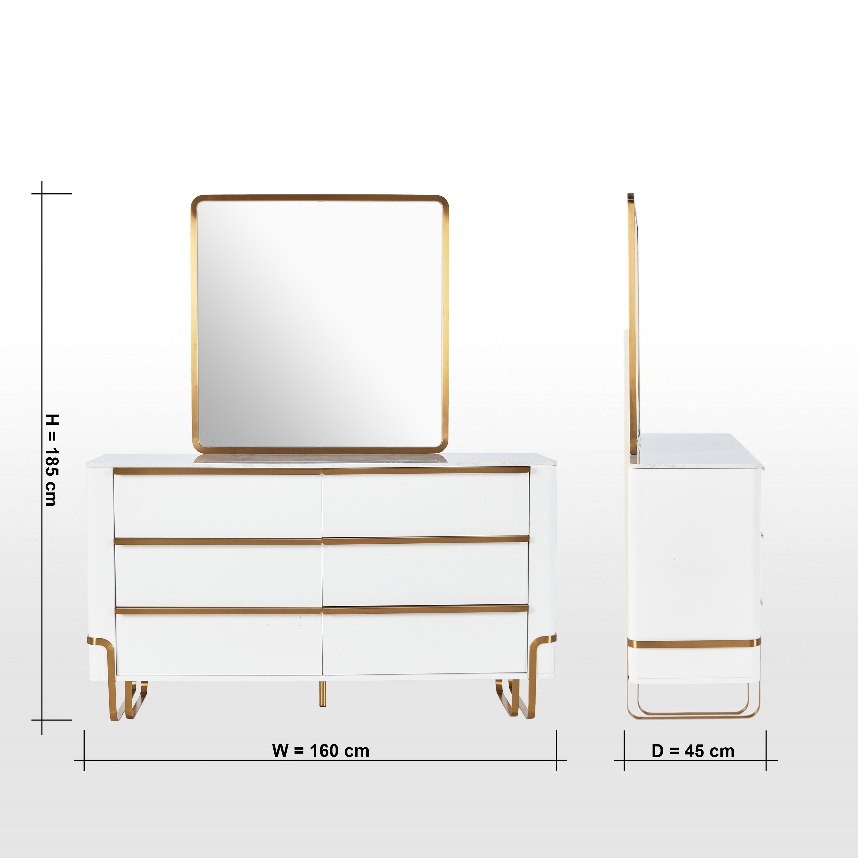 تسريحة 6 أدراج مع مرآة - نيو لوكس-furniture-bedroom-dressersandmirrors-image-6