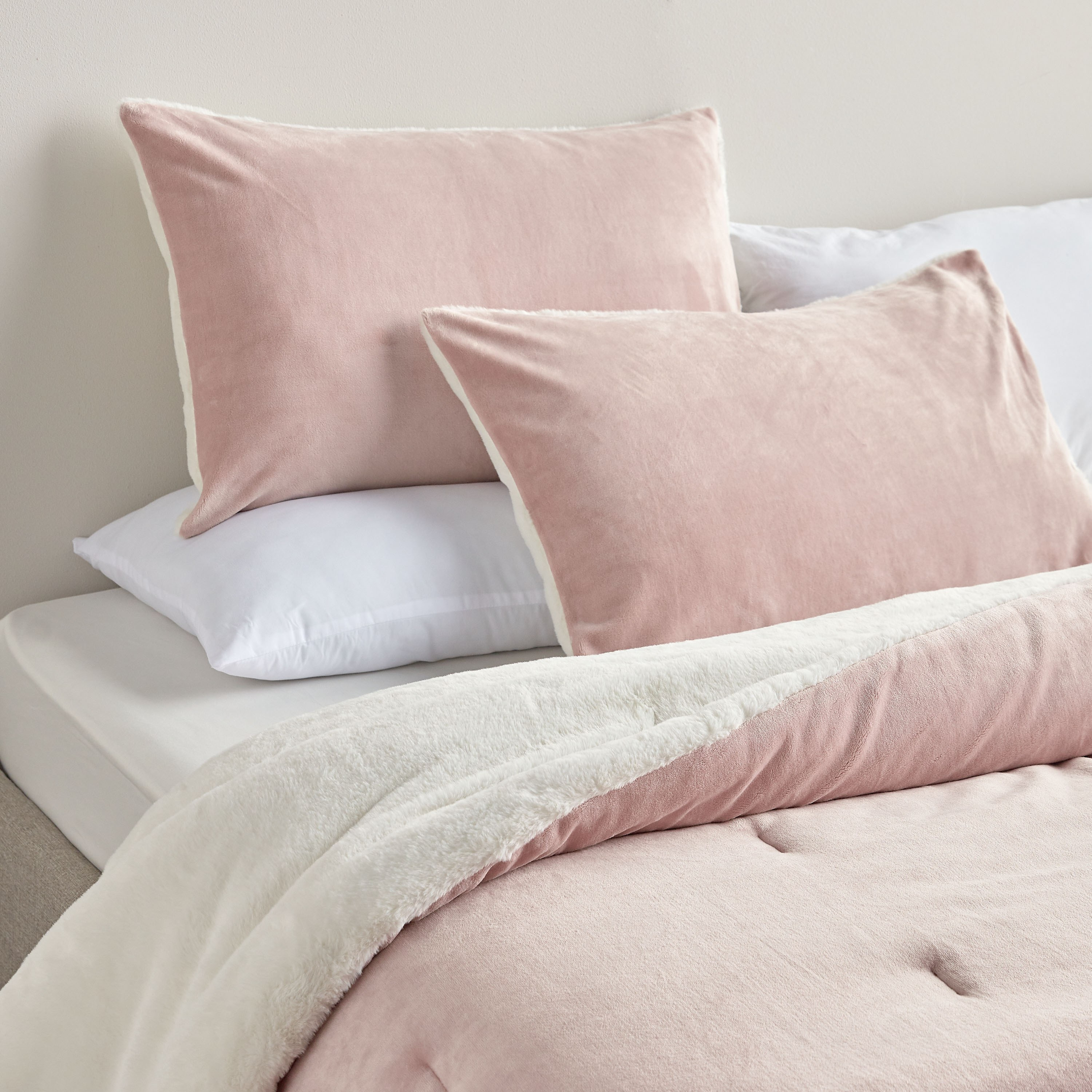 Opal Solid Flannel 3-Piece King Comforter Set - 240x260 cm-household-bedding-comfortersandbedspreads-comforters-image-1