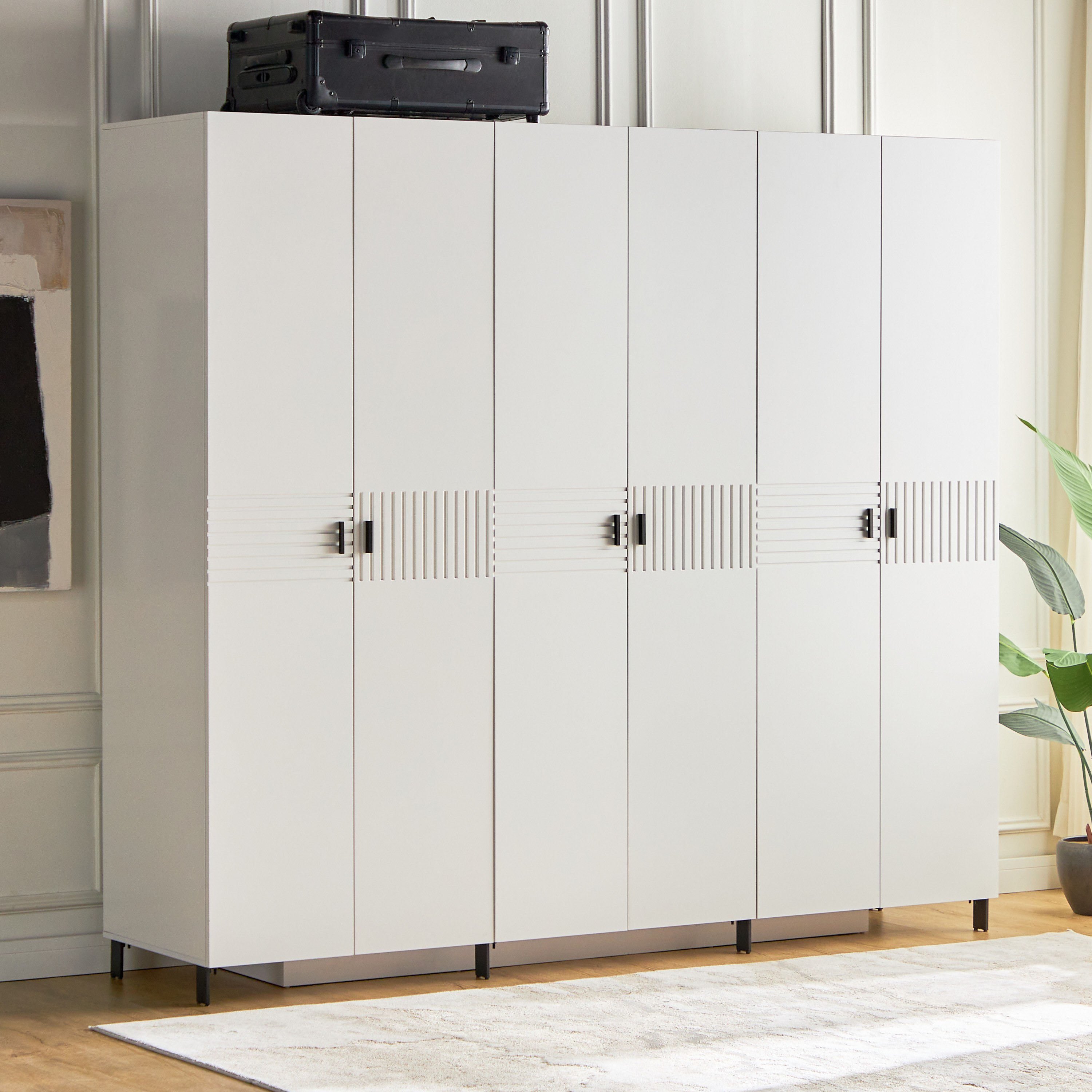 Stark 6-Door Wardrobe with Drawers-furniture-bedroom-wardrobes-image-1