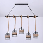 Shop Pinta 5-Light Iron and Rope Pendant Lamp Online | Home Centre UAE