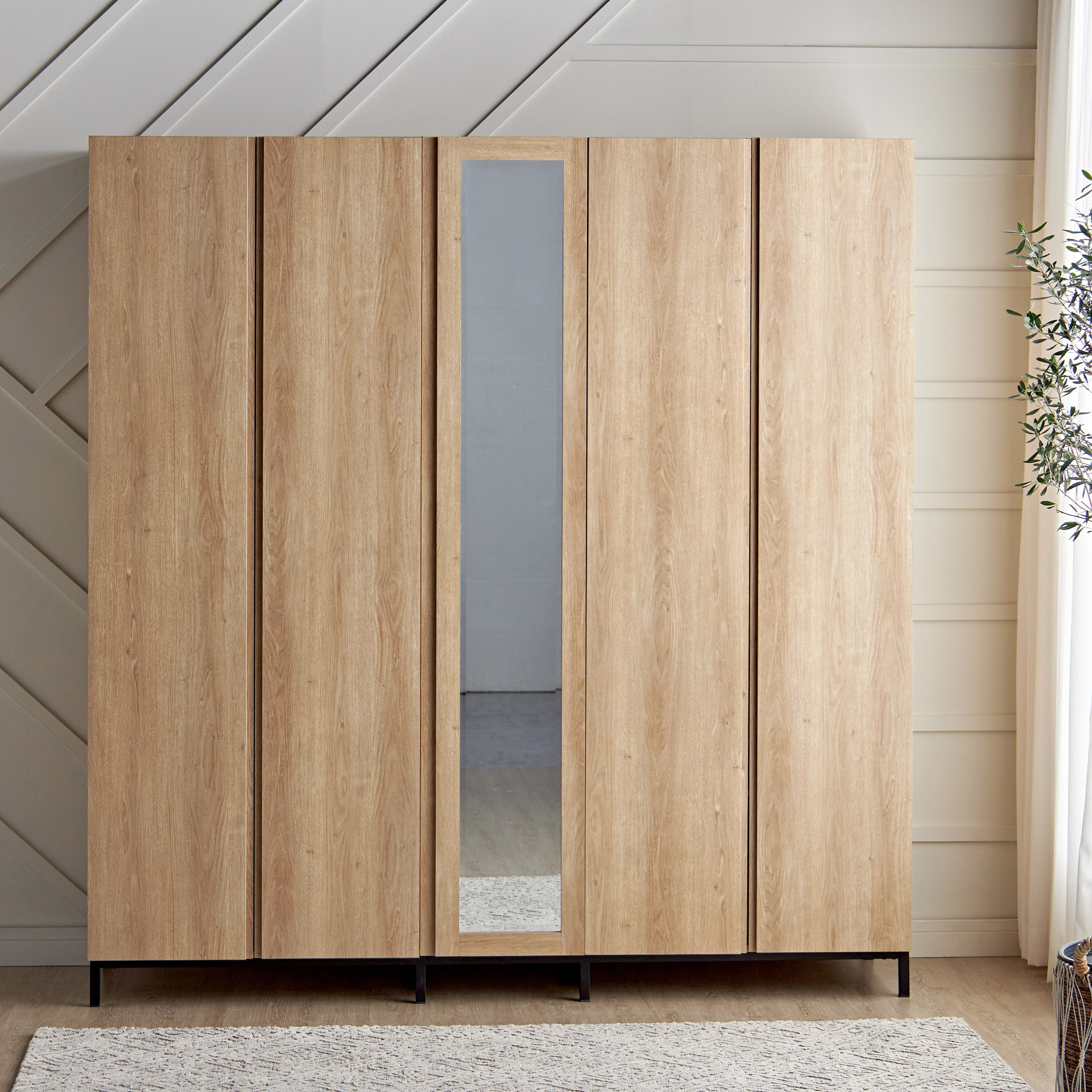 5 door store wooden wardrobe