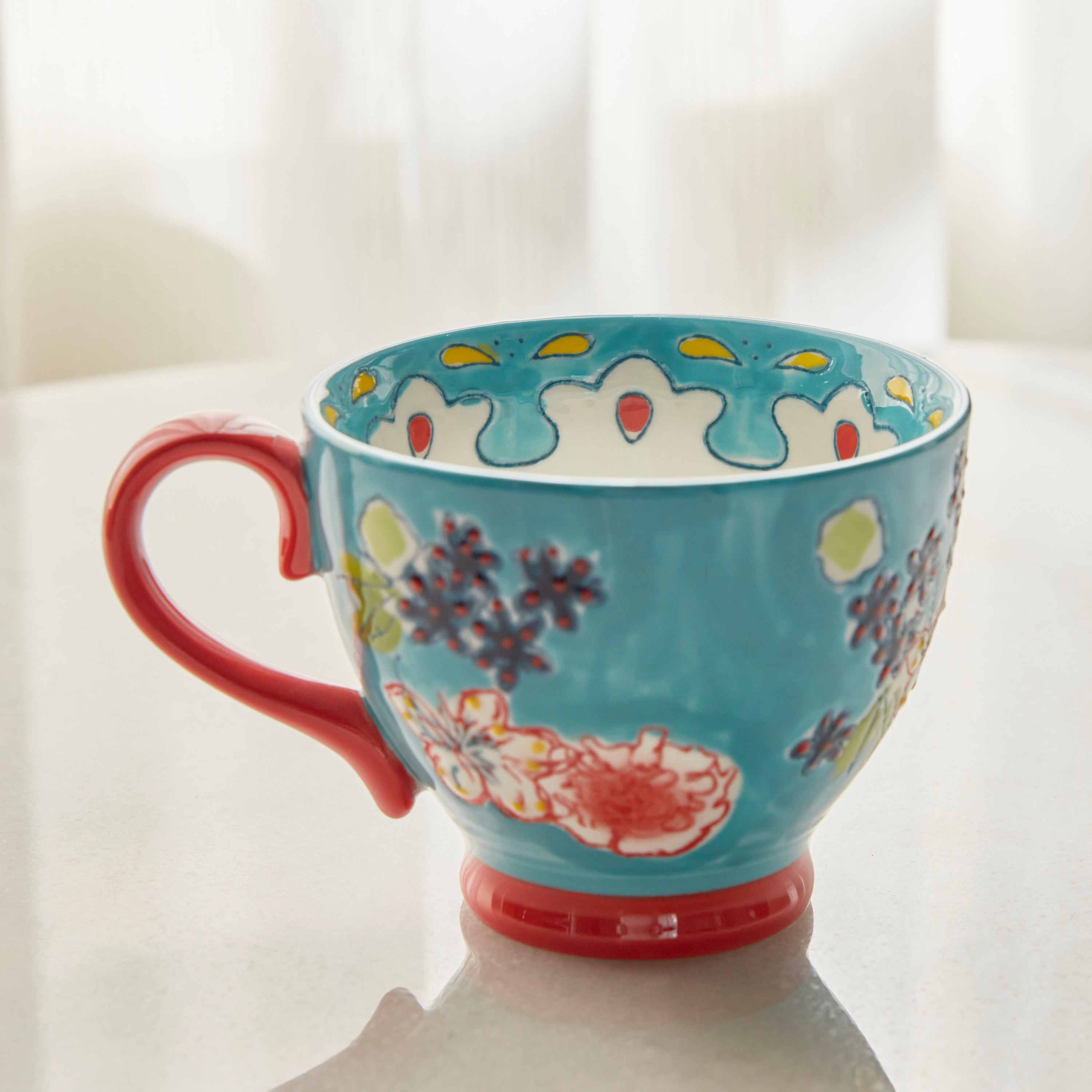 Artful Bloom Stoneware Mug - 500 ml-household-dining-teaandcoffee-mugsandcups-image-2