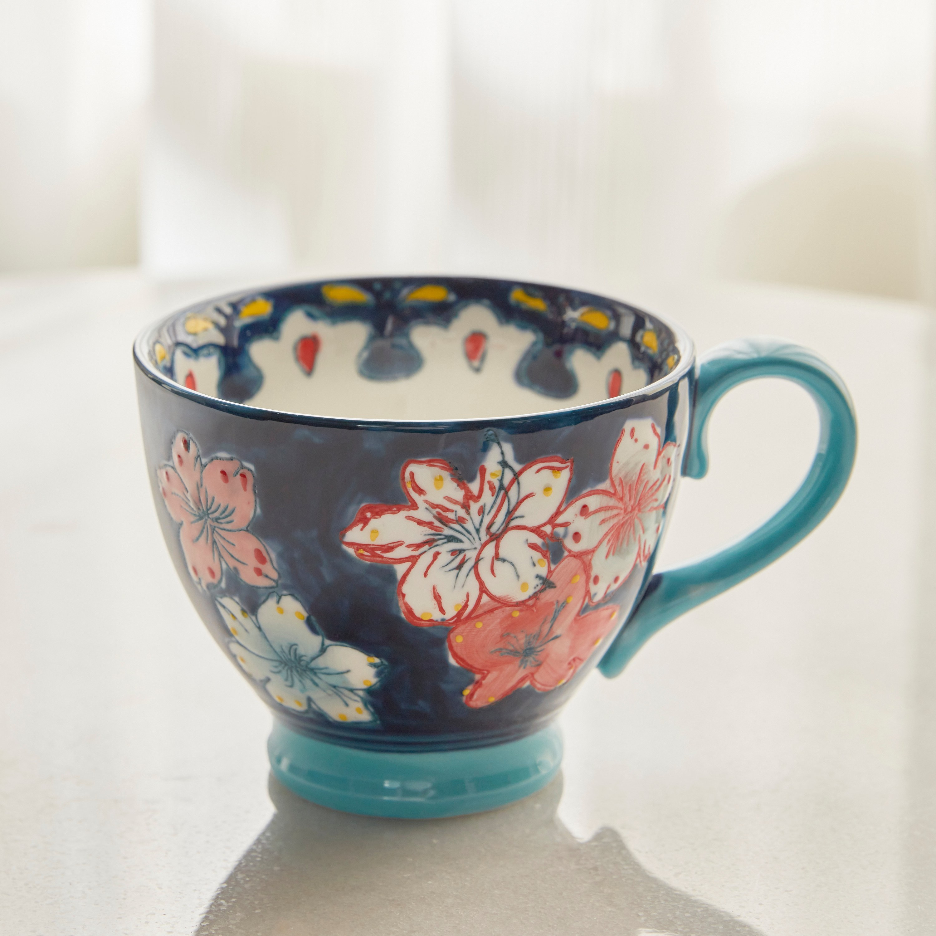 Artful Bloom Stoneware Mug - 500 ml-household-dining-teaandcoffee-mugsandcups-image-1